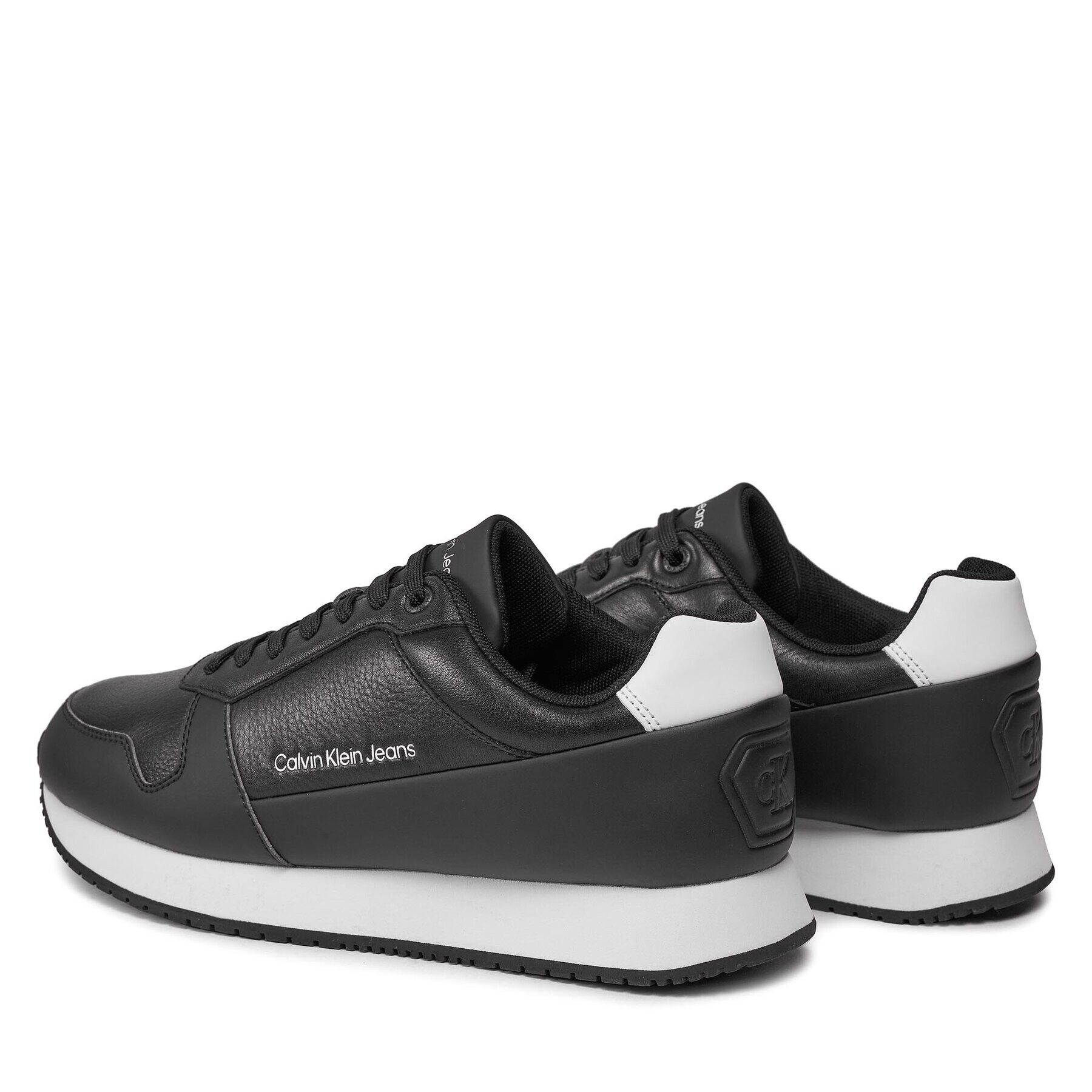 Calvin Klein Jeans Sneakers Retro Runner Low Lth In Sat YM0YM00863 Negru - Pled.ro