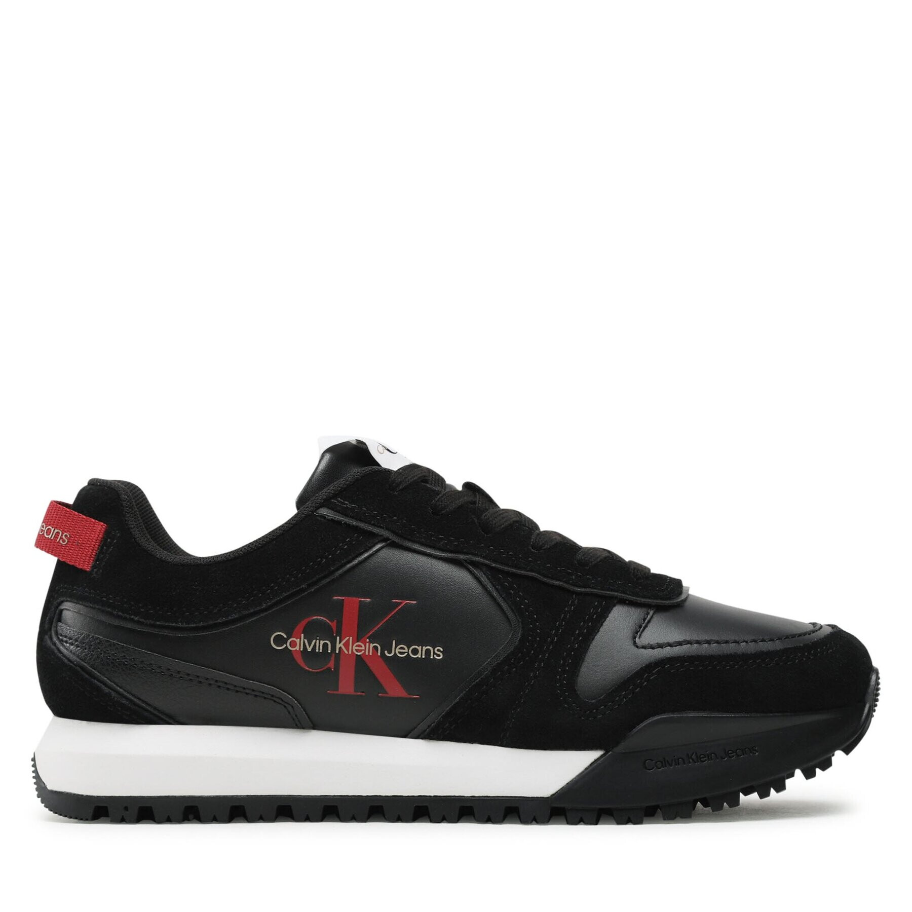 Calvin Klein Jeans Sneakers Toothy Runner Irregular Lines YM0YM00624 Negru - Pled.ro