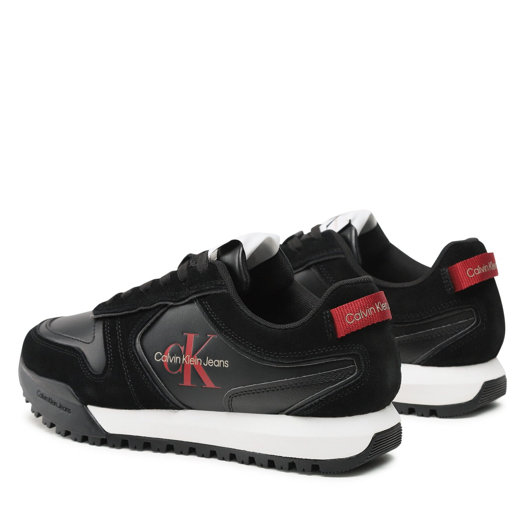 Calvin Klein Jeans Sneakers Toothy Runner Irregular Lines YM0YM00624 Negru - Pled.ro