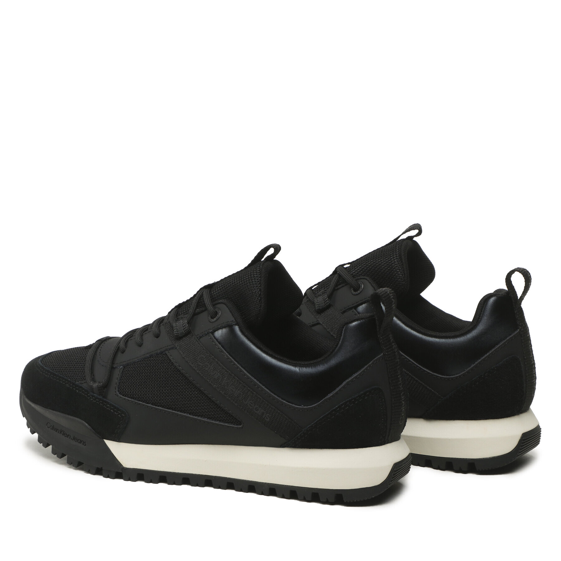 Calvin Klein Jeans Sneakers Toothy Runner Low Laceup Mix YM0YM00710 Negru - Pled.ro