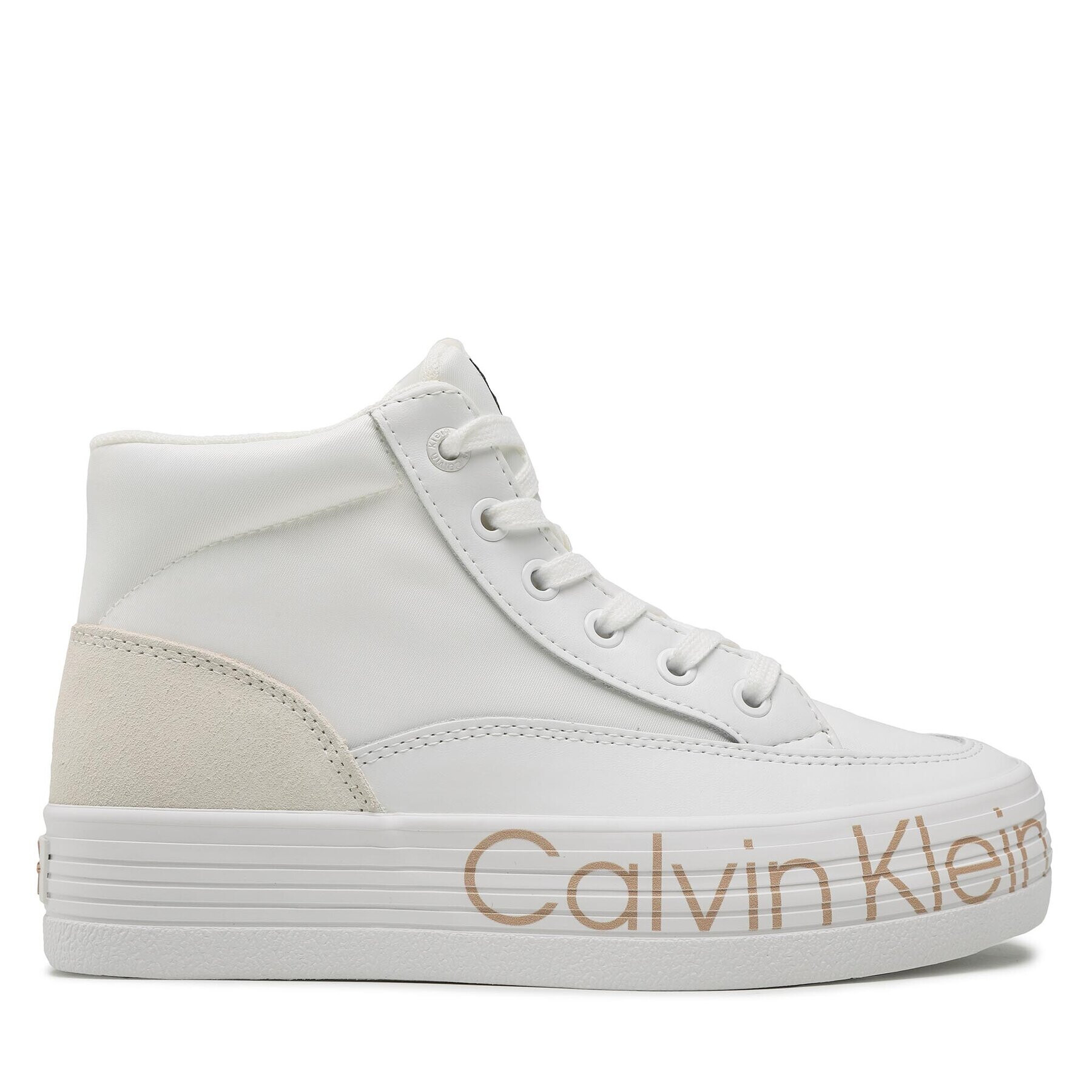 Calvin Klein Jeans Sneakers Vulc Flatf Mid Wrap Around Logo YW0YW00865 Alb - Pled.ro