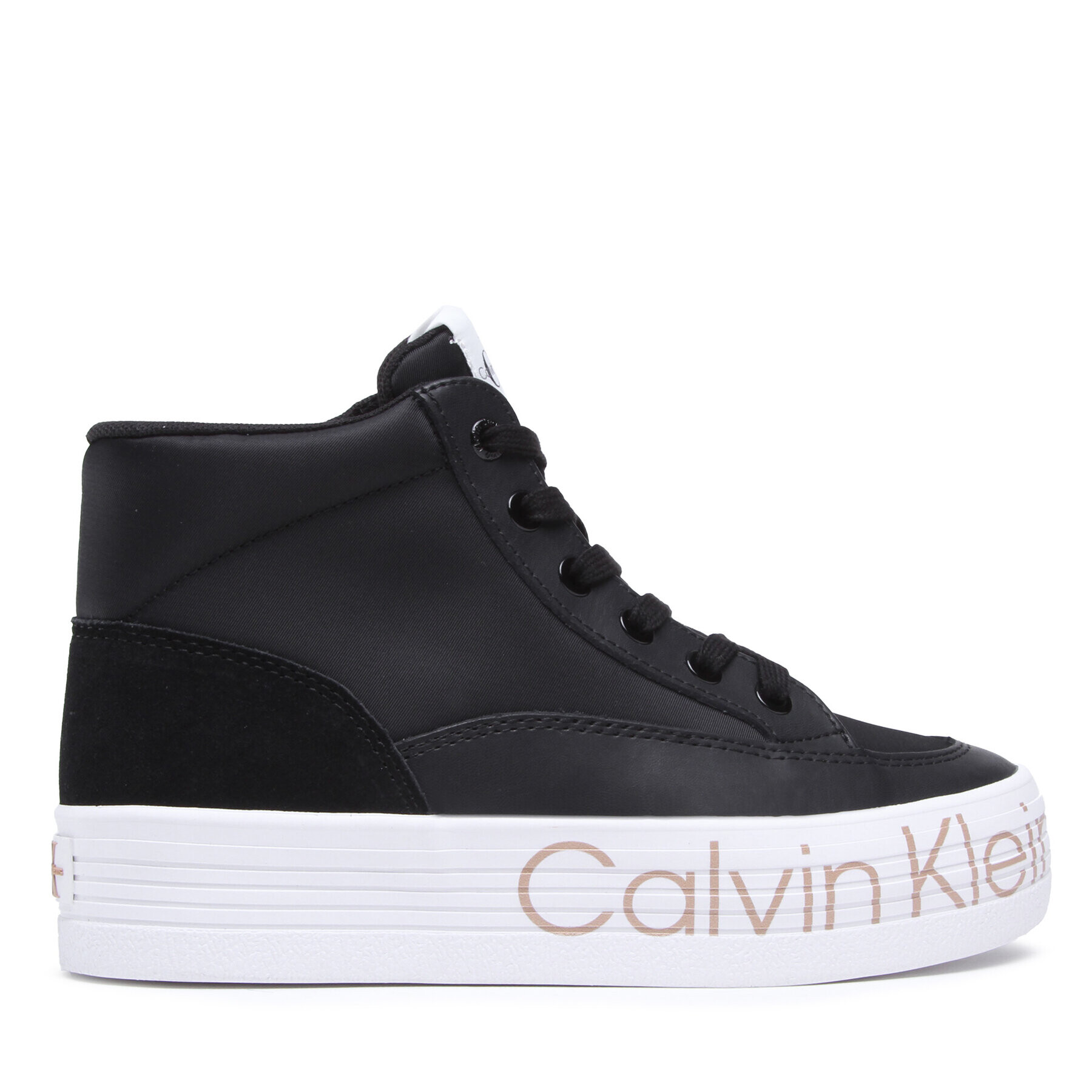 Calvin Klein Jeans Sneakers Vulc Flatf Mid Wrap Around Logo YW0YW00865 Negru - Pled.ro