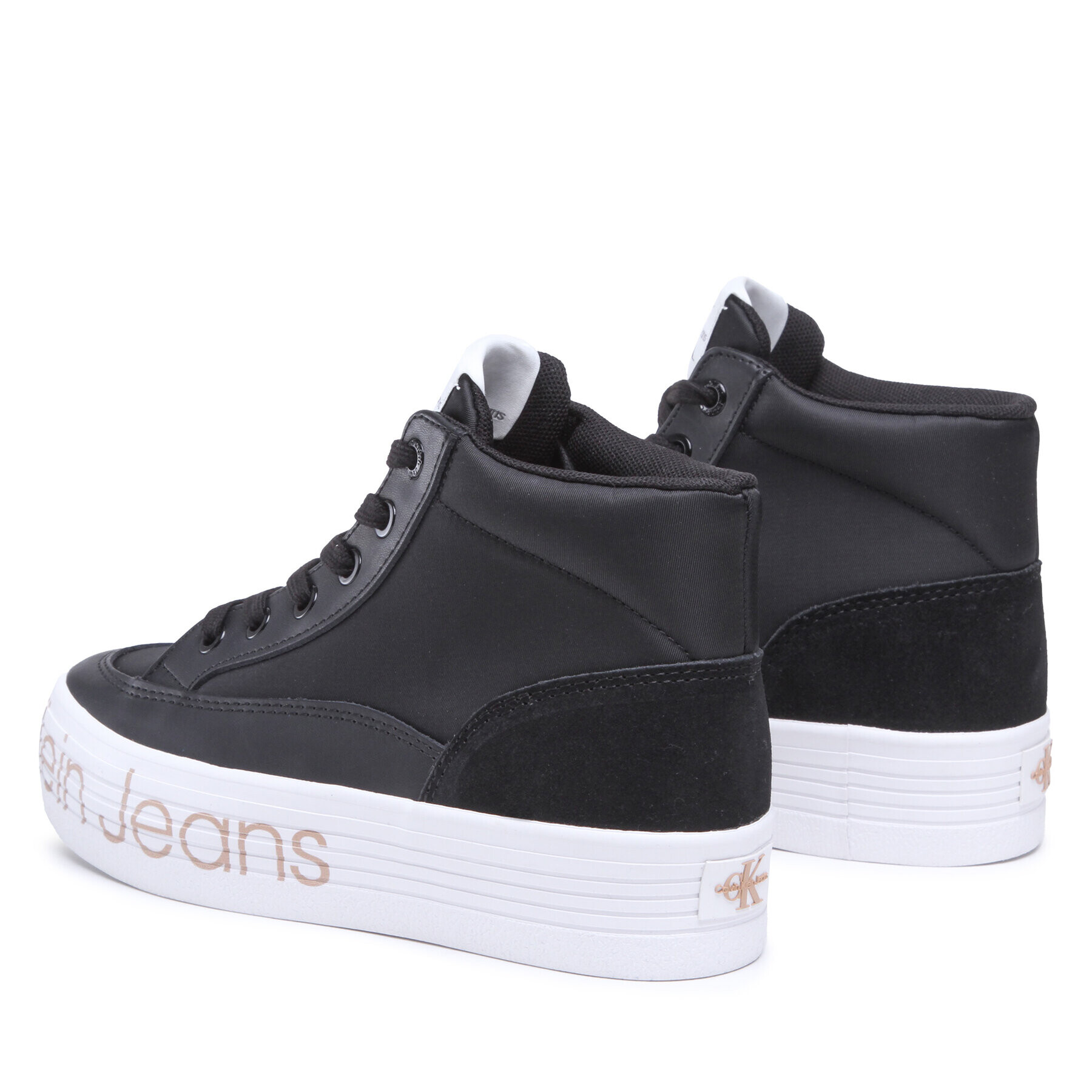 Calvin Klein Jeans Sneakers Vulc Flatf Mid Wrap Around Logo YW0YW00865 Negru - Pled.ro