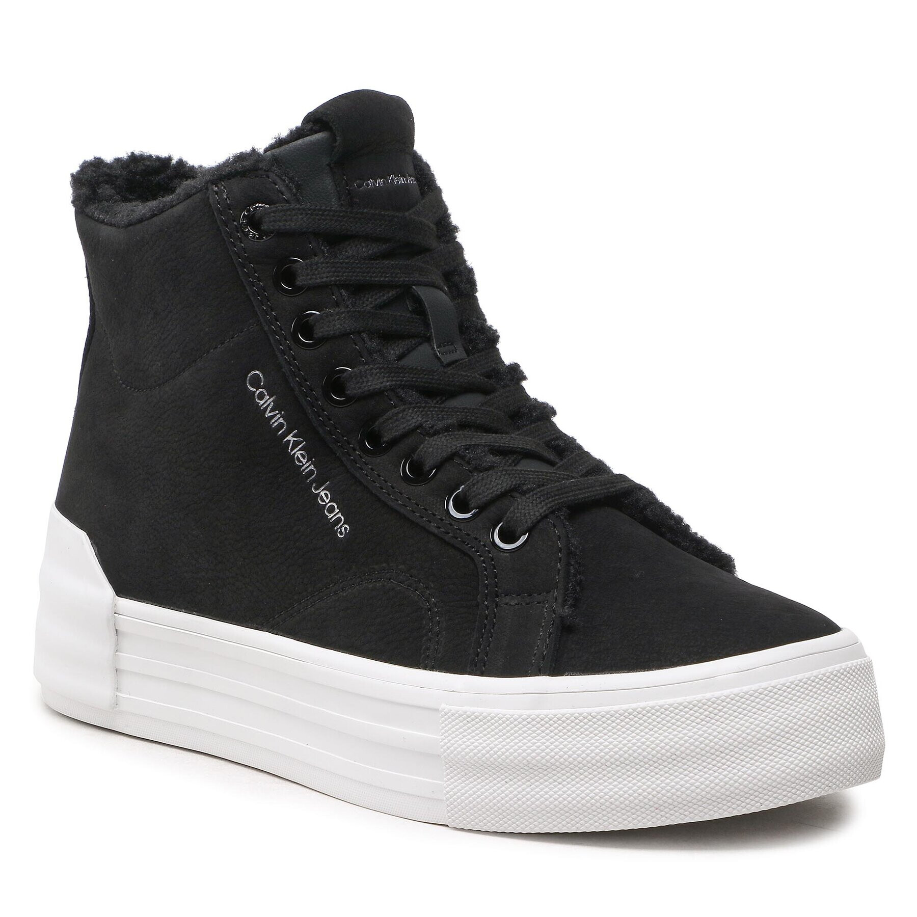 Calvin Klein Jeans Sneakers Vulc Flatform Bold Mid Nu-W YW0YW00761 Negru - Pled.ro