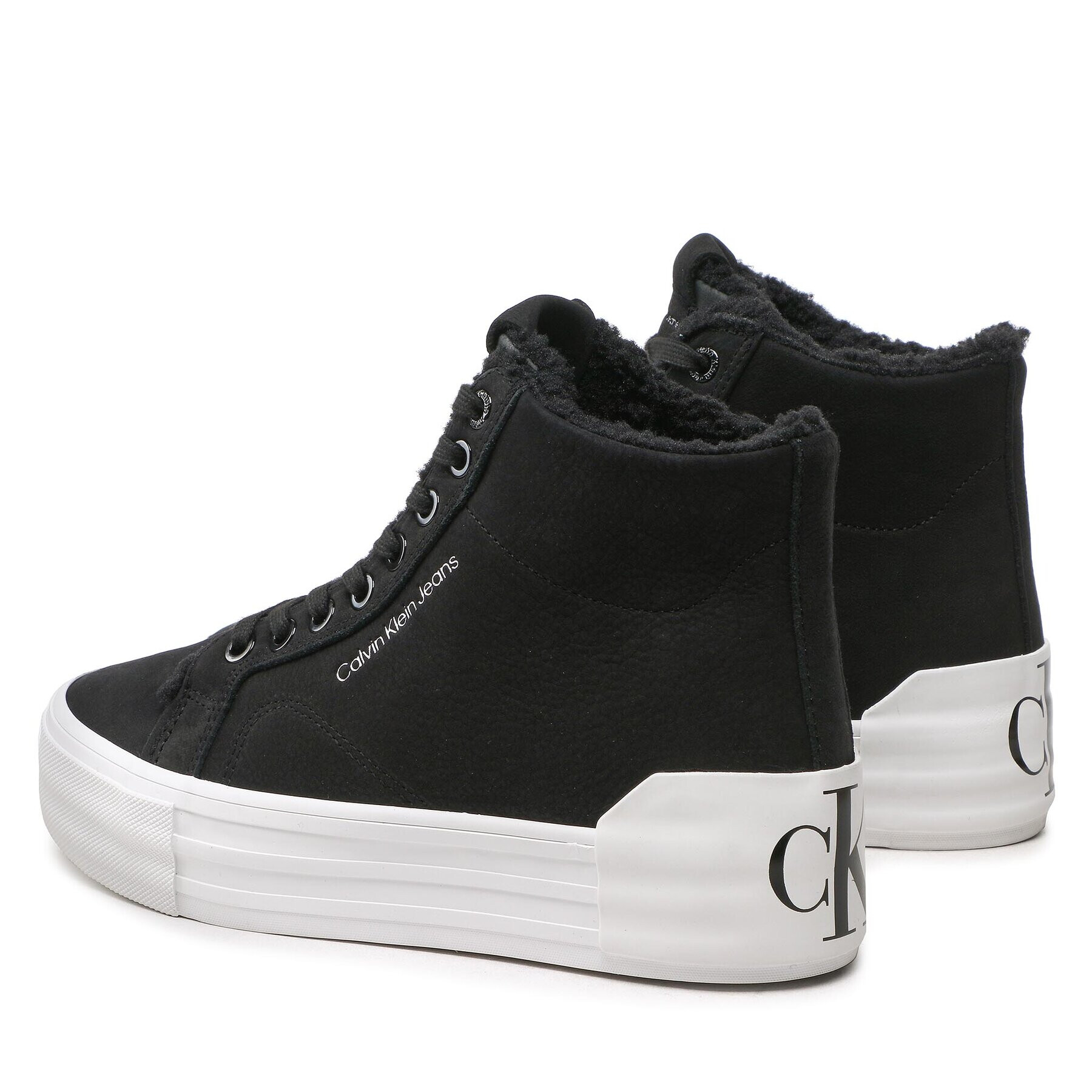 Calvin Klein Jeans Sneakers Vulc Flatform Bold Mid Nu-W YW0YW00761 Negru - Pled.ro