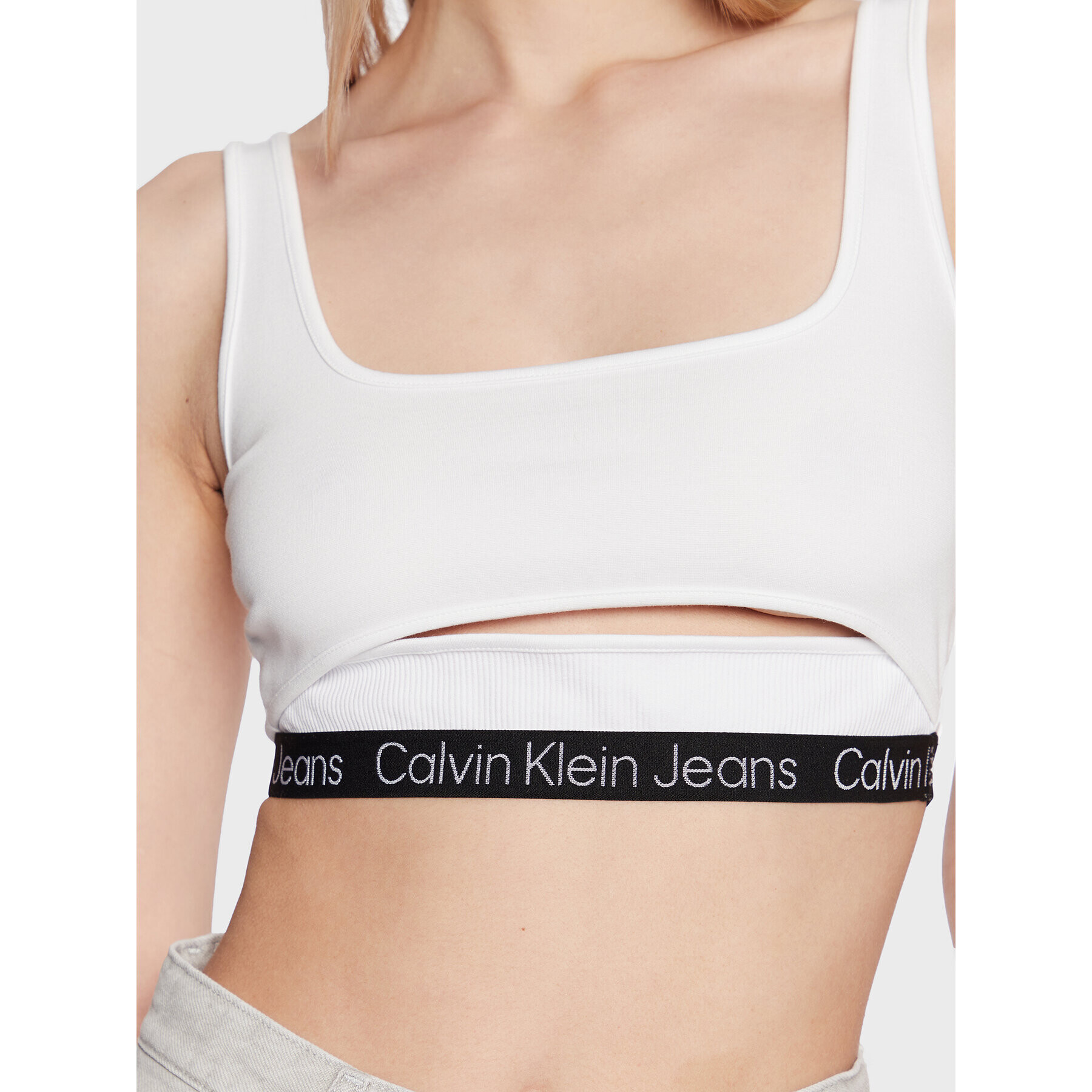 Calvin Klein Jeans Sutien top J20J220772 Alb - Pled.ro