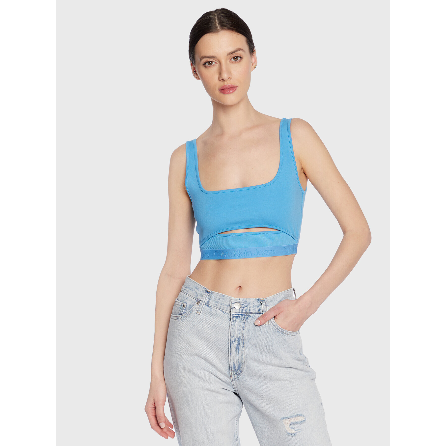 Calvin Klein Jeans Sutien top J20J220772 Albastru - Pled.ro