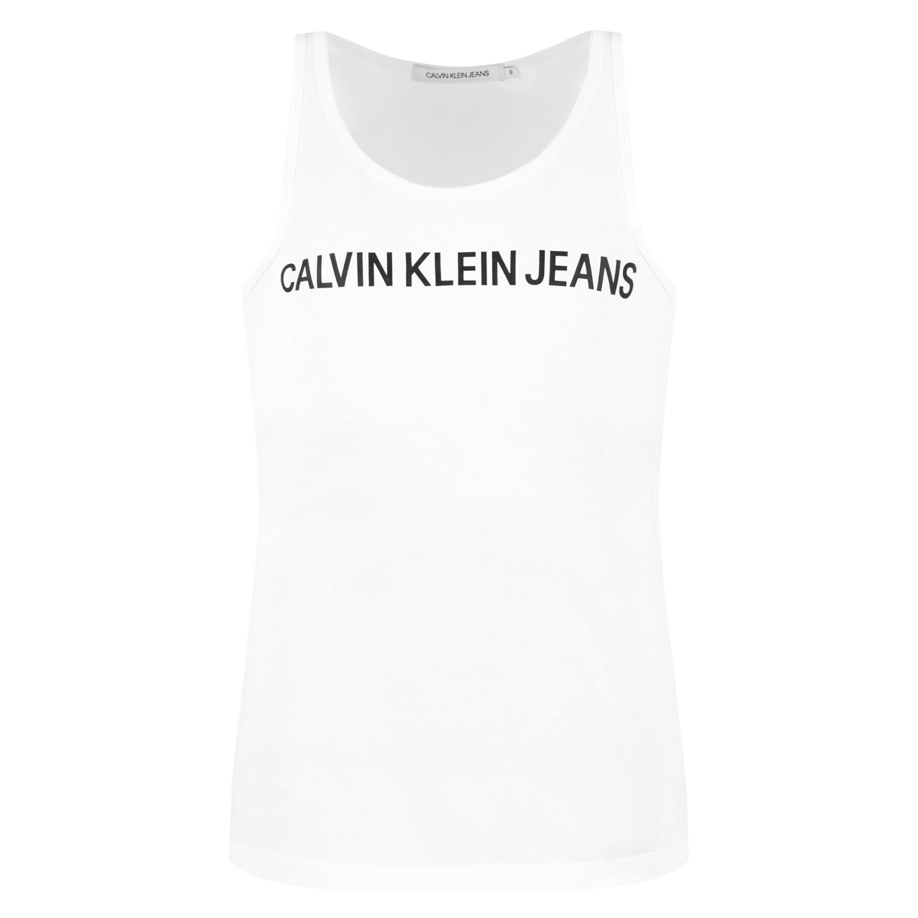 Calvin Klein Jeans Tank top Institutional J30J315249 Alb Regular Fit - Pled.ro