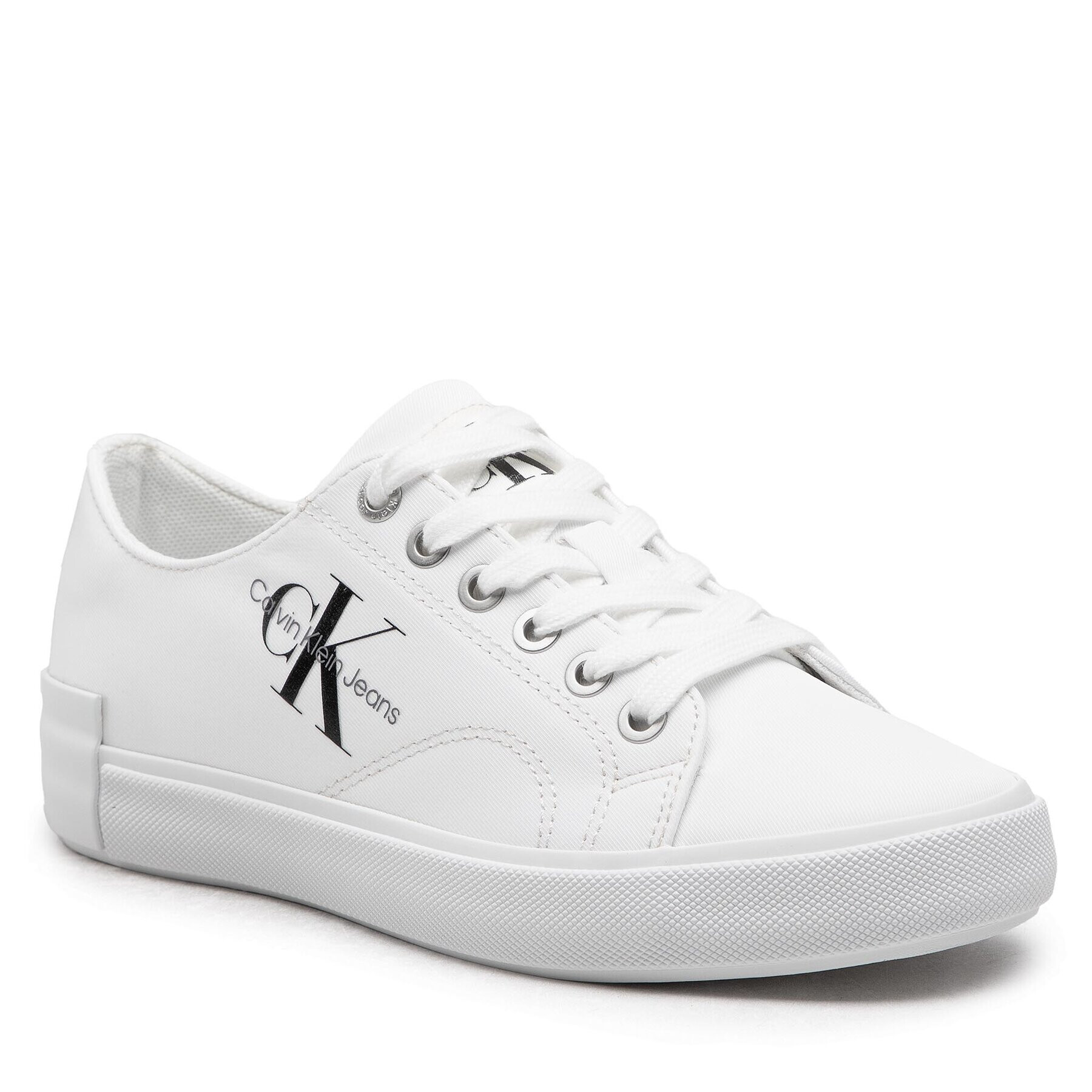 Calvin Klein Jeans Teniși Ess Vulcanized Laceup Low Ny YW0YW00756 Alb - Pled.ro