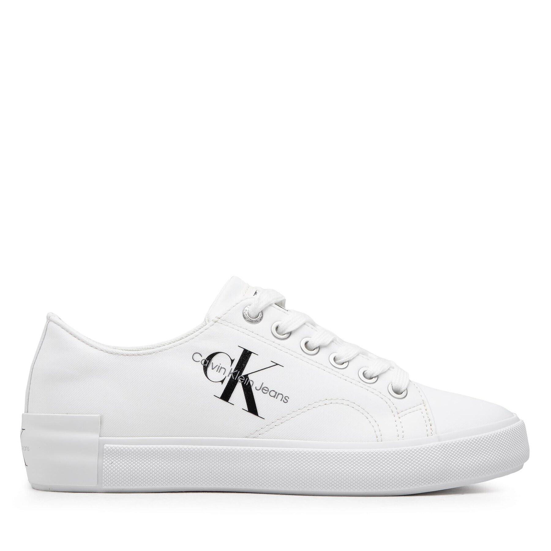 Calvin Klein Jeans Teniși Ess Vulcanized Laceup Low Ny YW0YW00756 Alb - Pled.ro