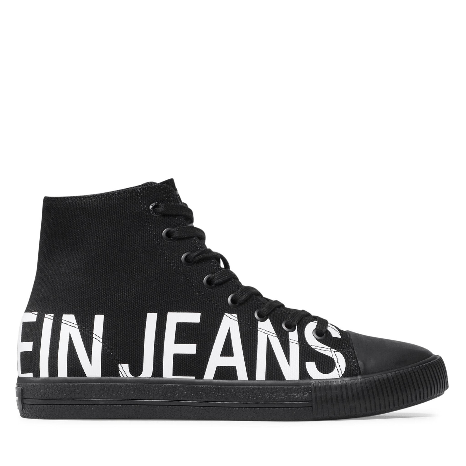 Calvin Klein Jeans Teniși Vulcanized Mid Sneaker Logo YM0YM00276 Negru - Pled.ro