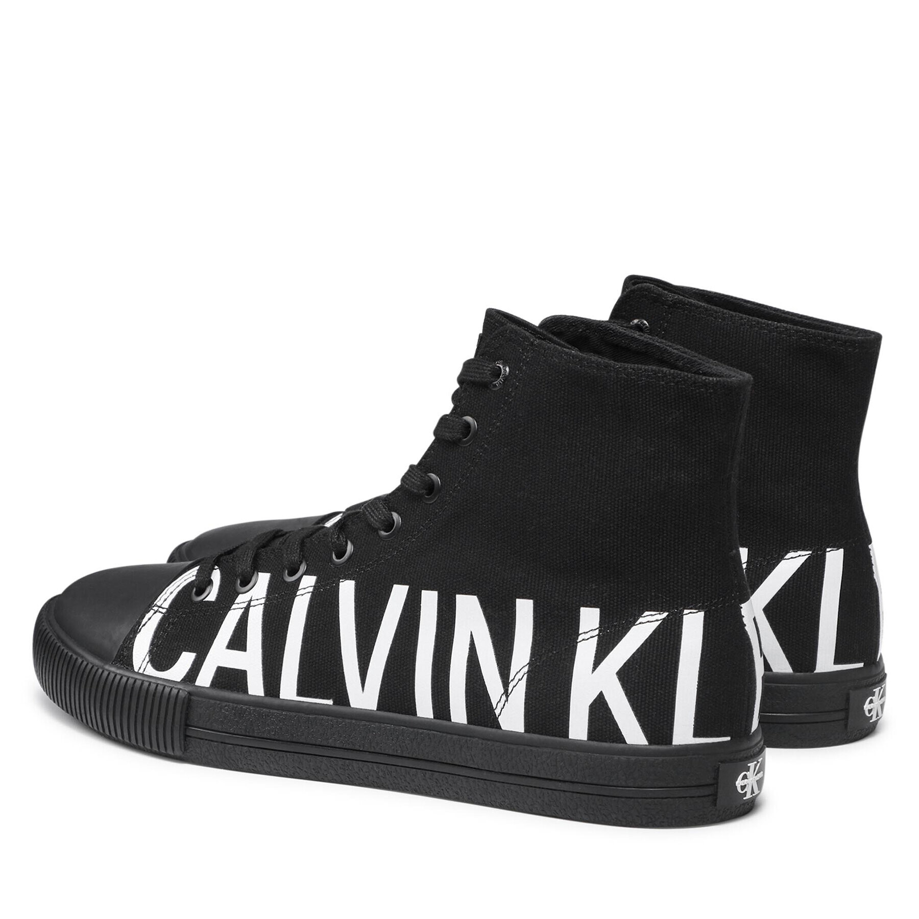 Calvin Klein Jeans Teniși Vulcanized Mid Sneaker Logo YM0YM00276 Negru - Pled.ro