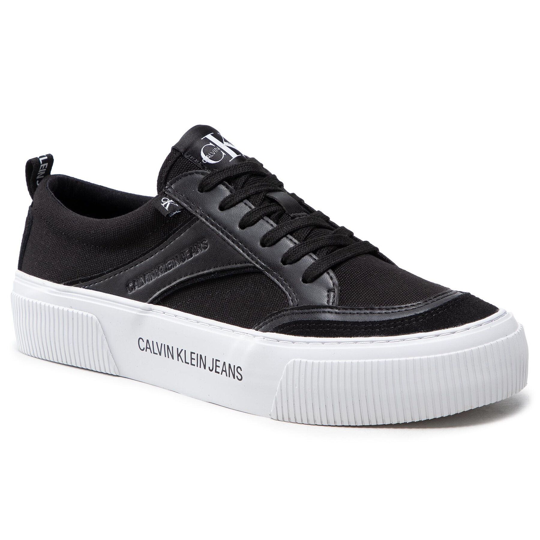 Calvin Klein Jeans Teniși Vulcanized Skate Lace Up YM0YM00080 Negru - Pled.ro