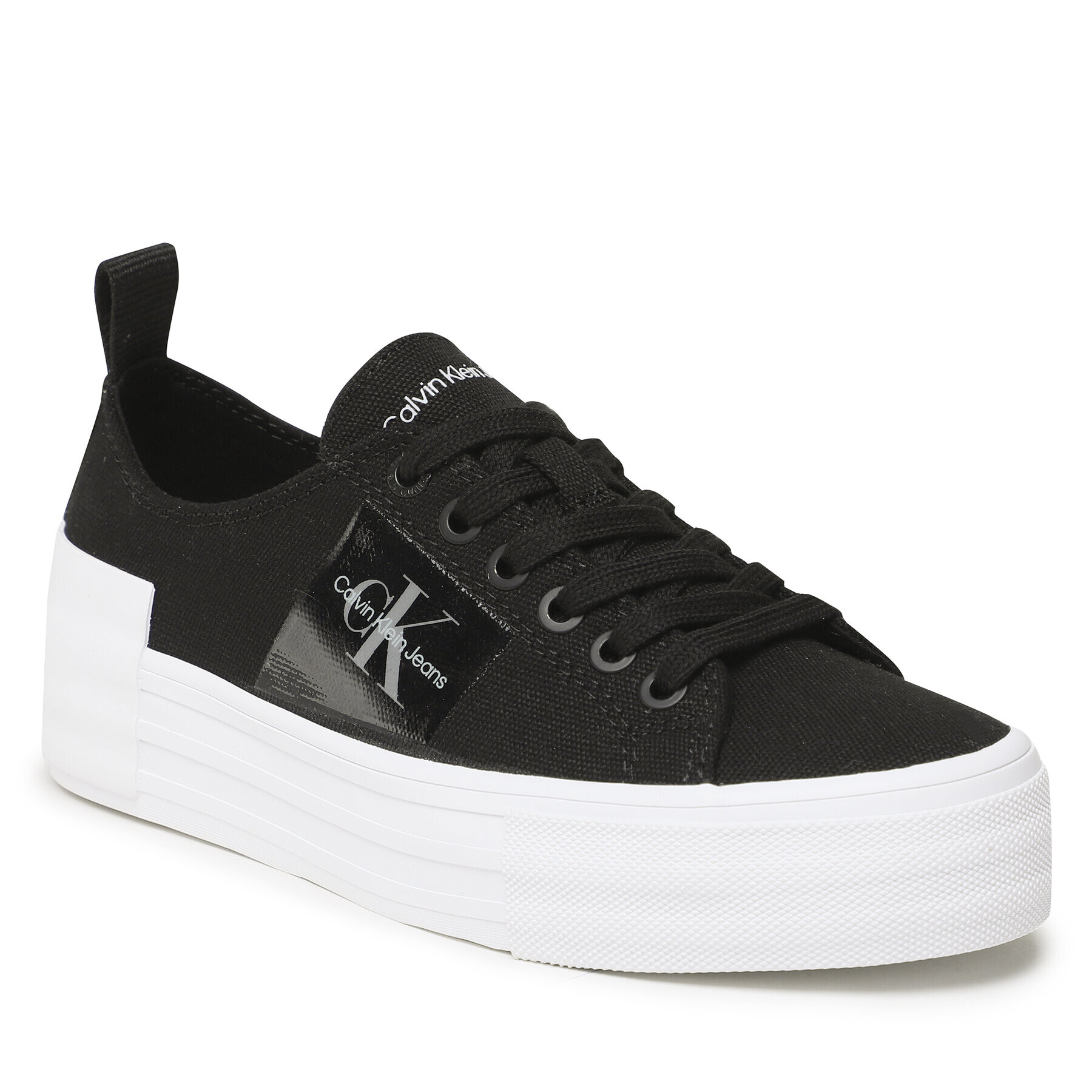 Calvin Klein Jeans Teniși Bold Vulc Flatf Laceup Wn YW0YW01039 Negru - Pled.ro