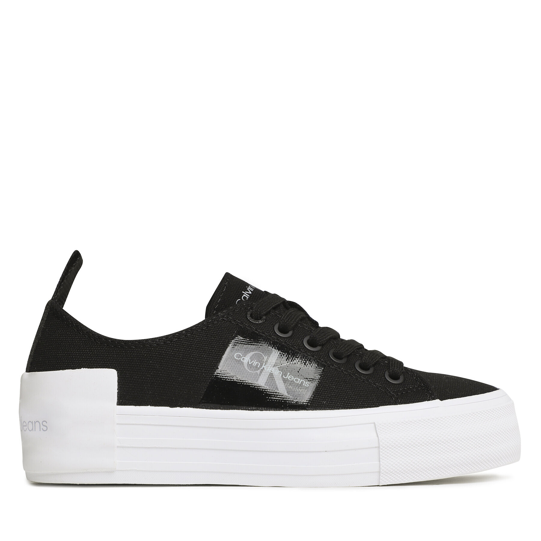 Calvin Klein Jeans Teniși Bold Vulc Flatf Laceup Wn YW0YW01039 Negru - Pled.ro