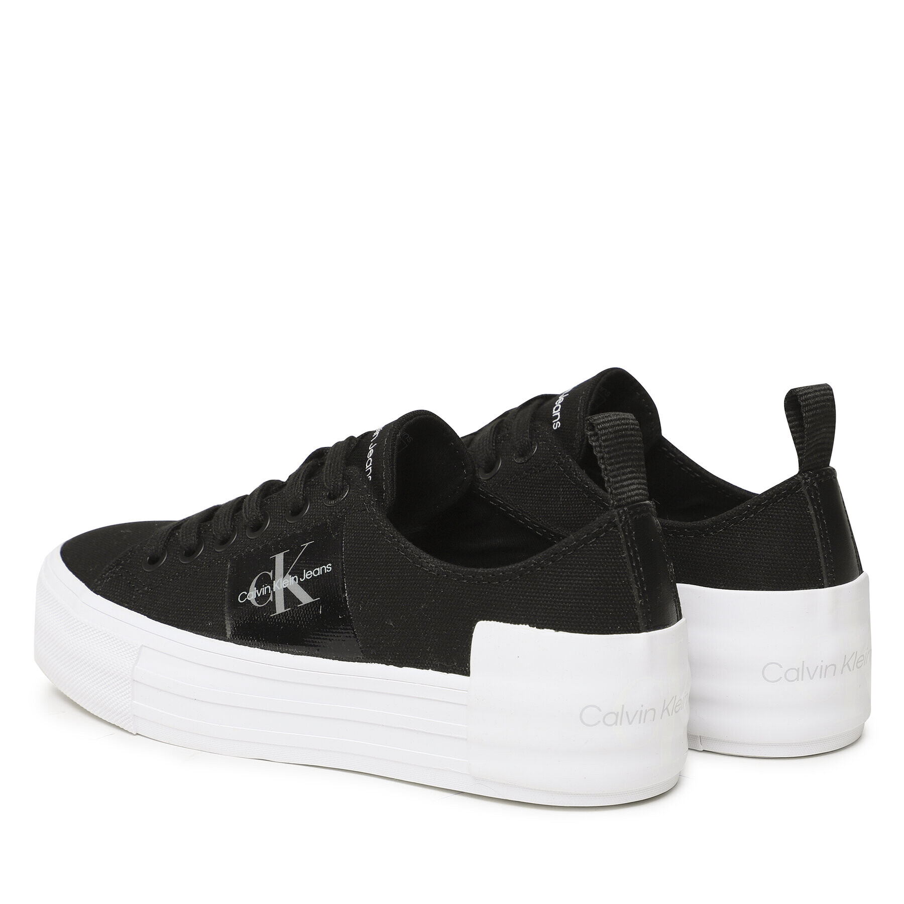 Calvin Klein Jeans Teniși Bold Vulc Flatf Laceup Wn YW0YW01039 Negru - Pled.ro