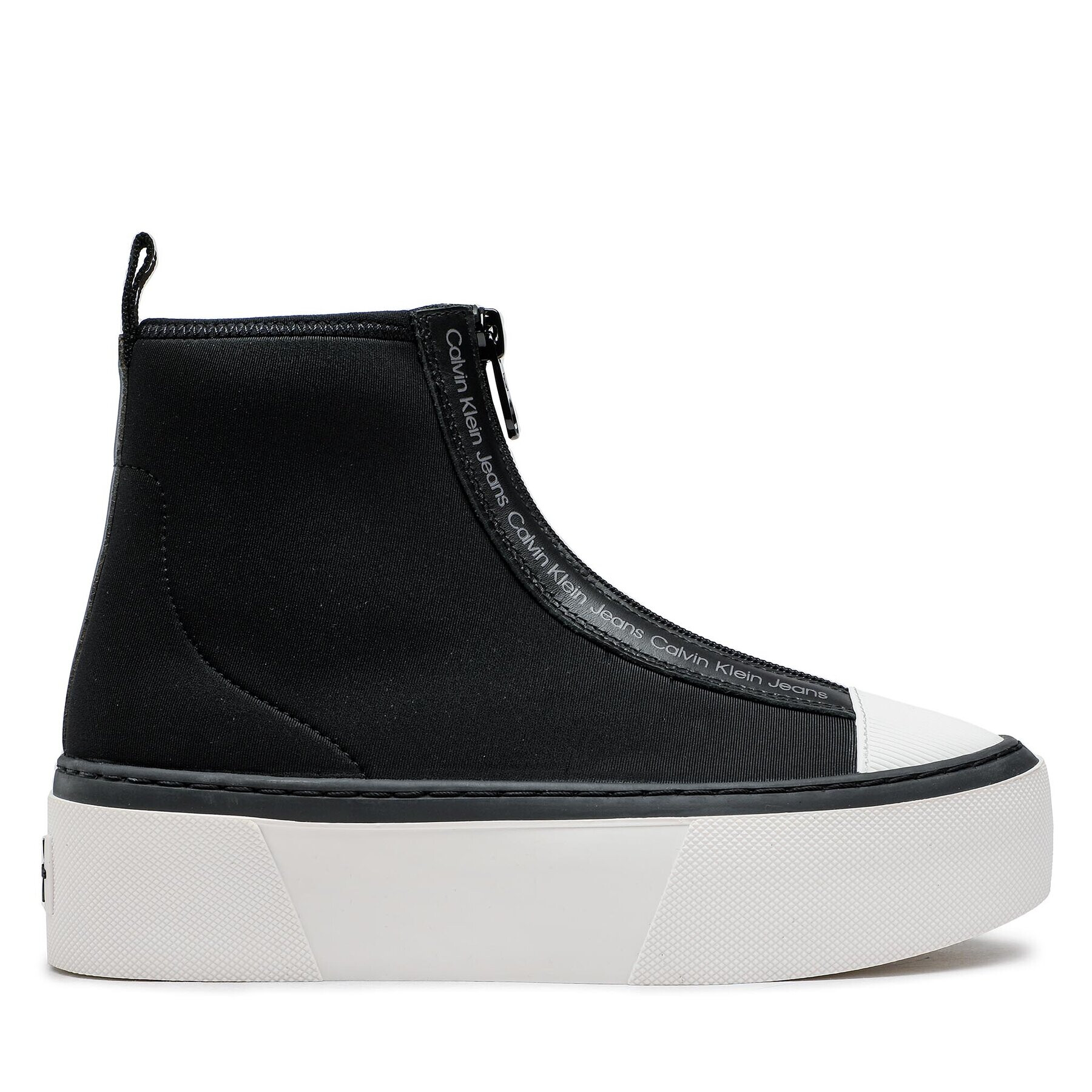 Calvin Klein Jeans Teniși Cupsole Flatform Mid Zip YW0YW00767 Negru - Pled.ro