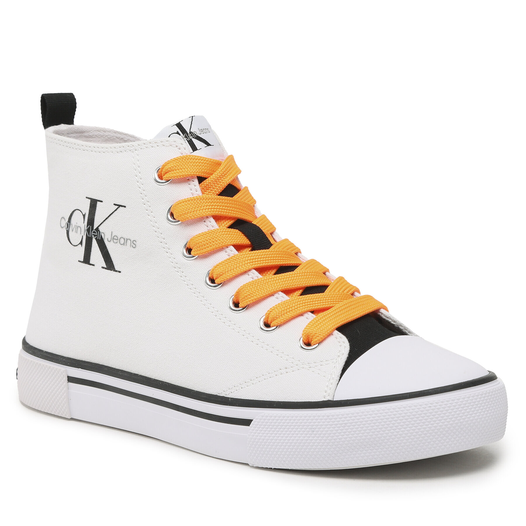 Calvin Klein Jeans Teniși High Top Lace-Up Sneaker V3X9-80569-0890 S Alb - Pled.ro