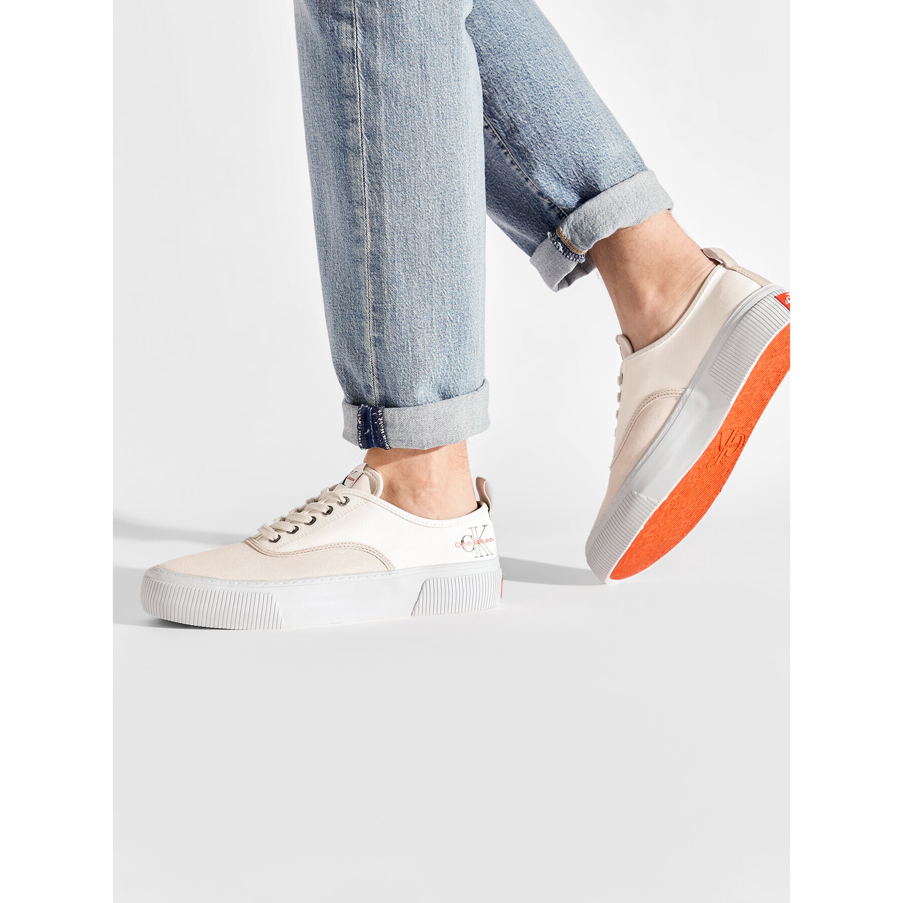 Calvin Klein Jeans Teniși Skater Vulcanized 1 YM0YM00311 Bej - Pled.ro