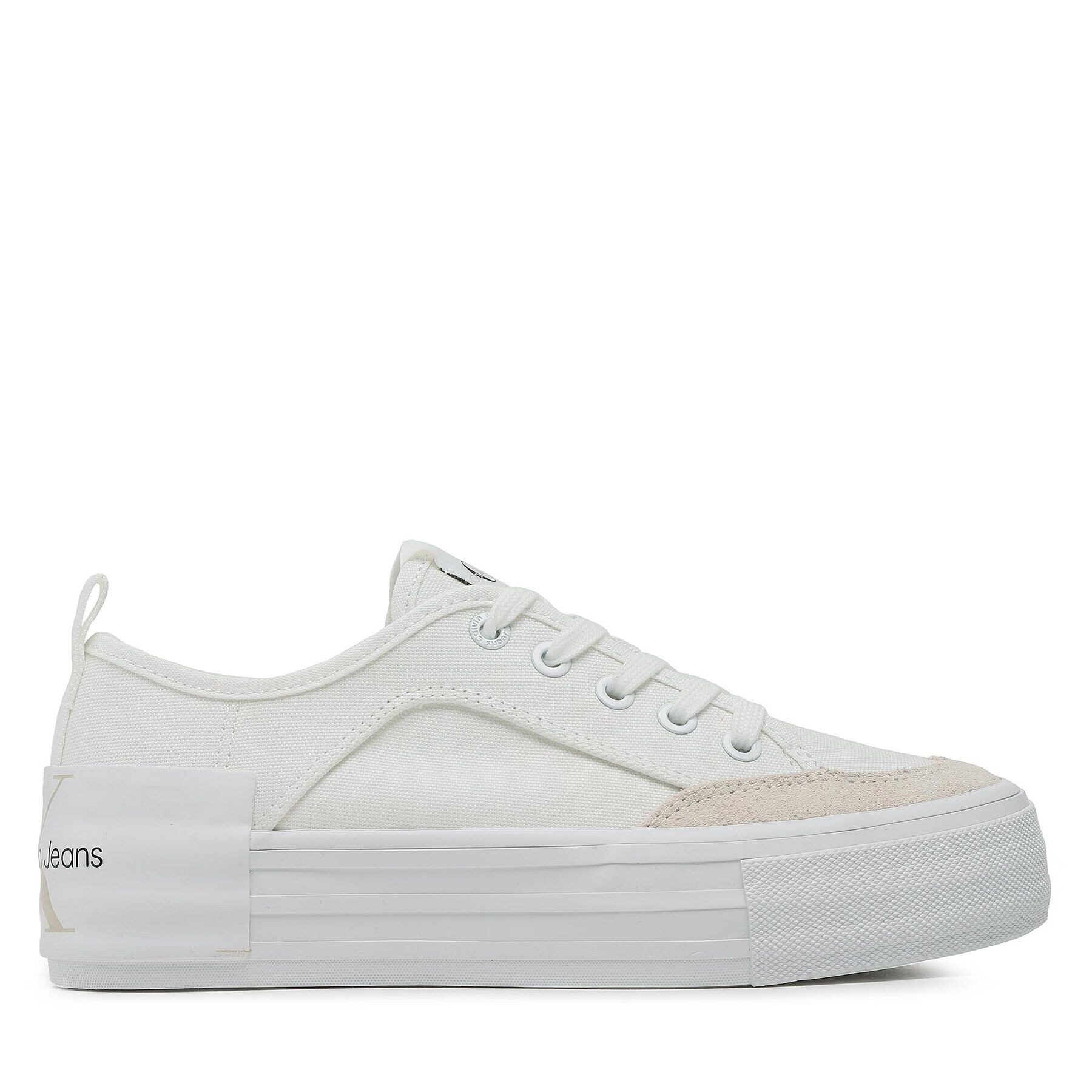 Calvin Klein Jeans Teniși Vulc Flatform Bold Irreg Lines YW0YW00903 Écru - Pled.ro