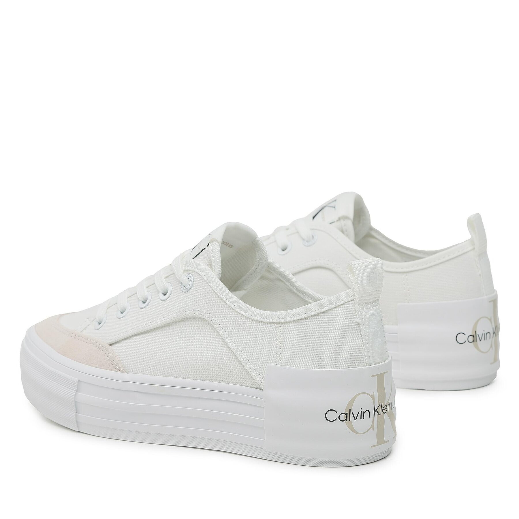 Calvin Klein Jeans Teniși Vulc Flatform Bold Irreg Lines YW0YW00903 Écru - Pled.ro