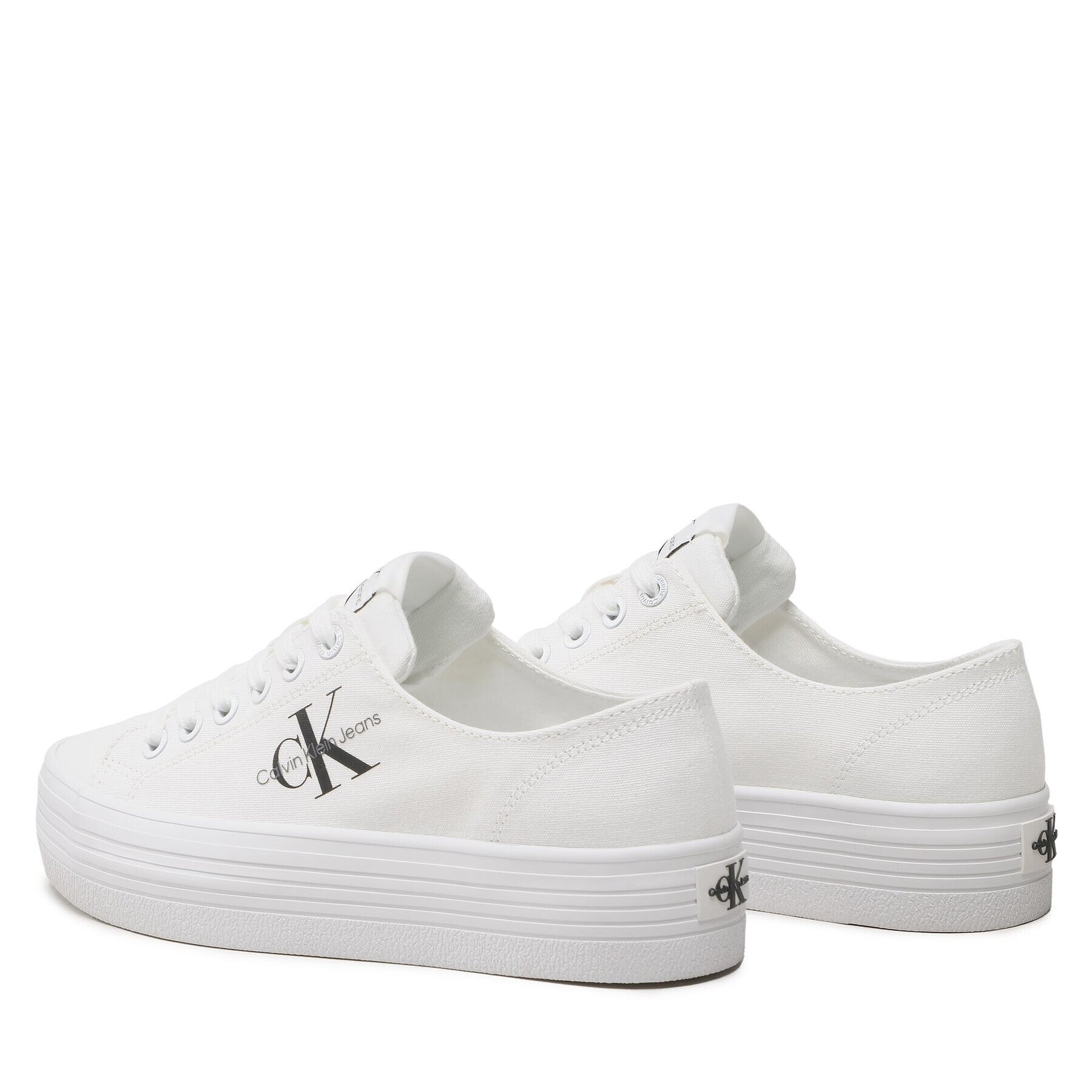 Calvin Klein Jeans Teniși Vulc Flatform Essential Mono YW0YW01030 Alb - Pled.ro