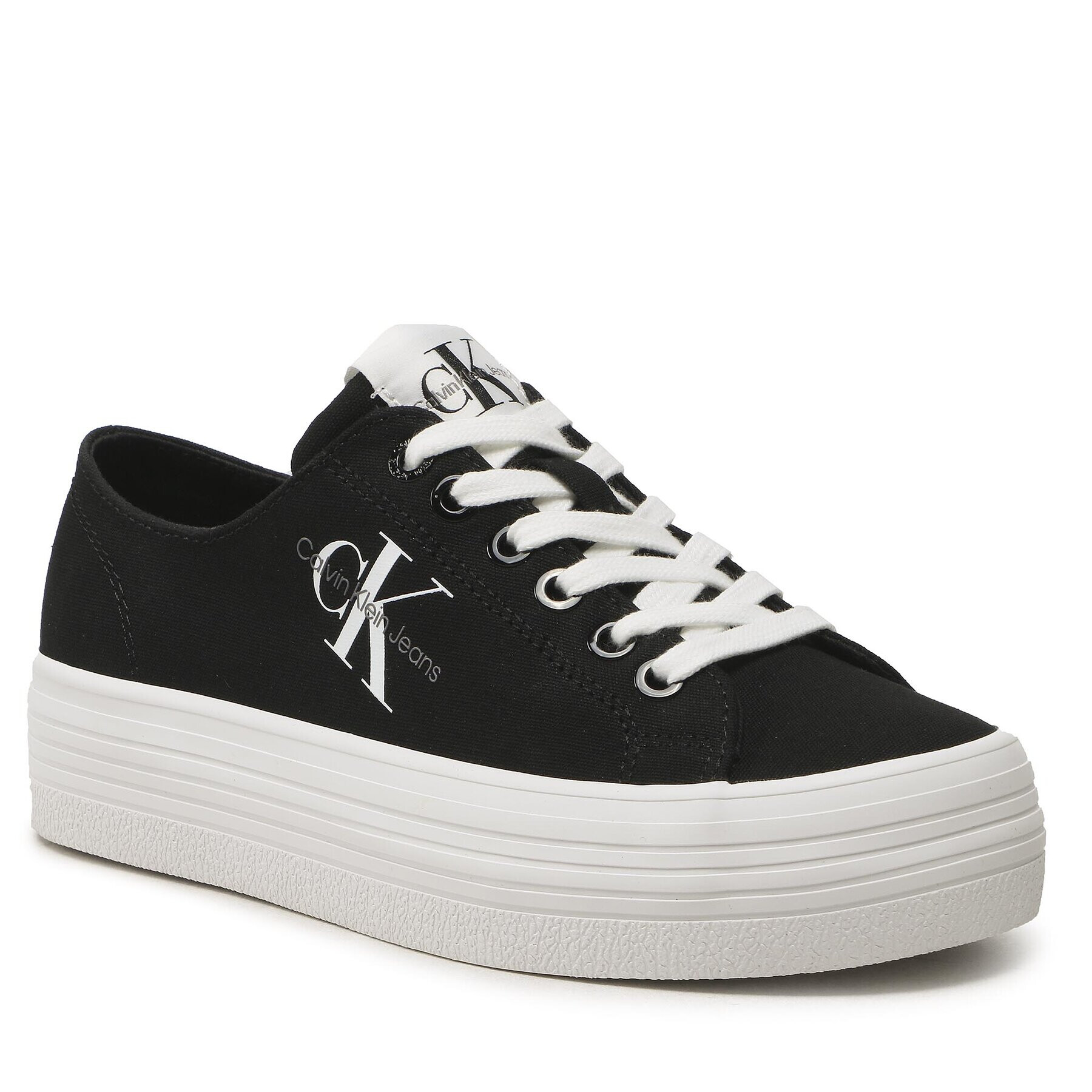 Calvin Klein Jeans Teniși Vulc Flatform Essential Mono YW0YW01030 Negru - Pled.ro