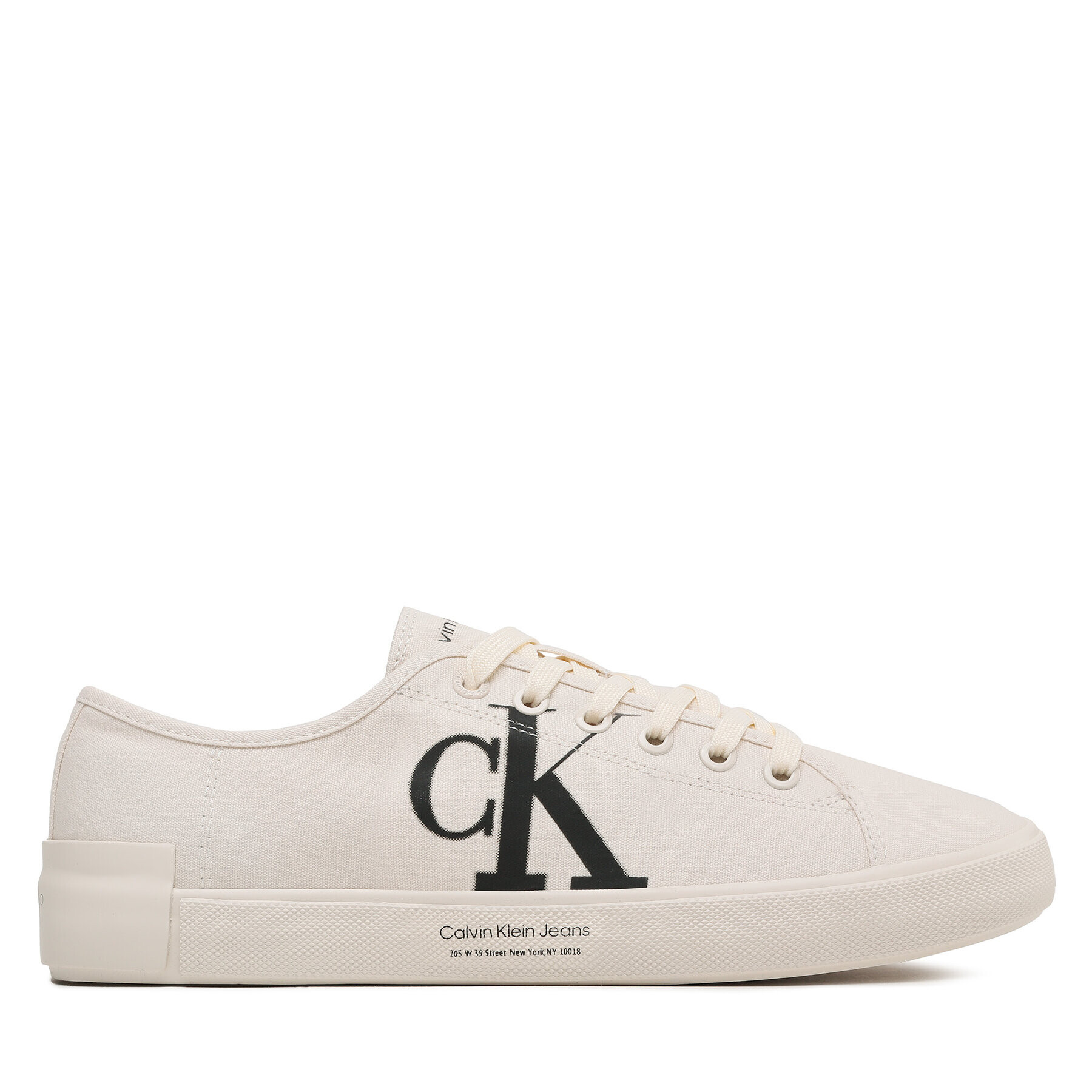 Calvin Klein Jeans Teniși Vulc Low Oversized Brand YM0YM00687 Écru - Pled.ro