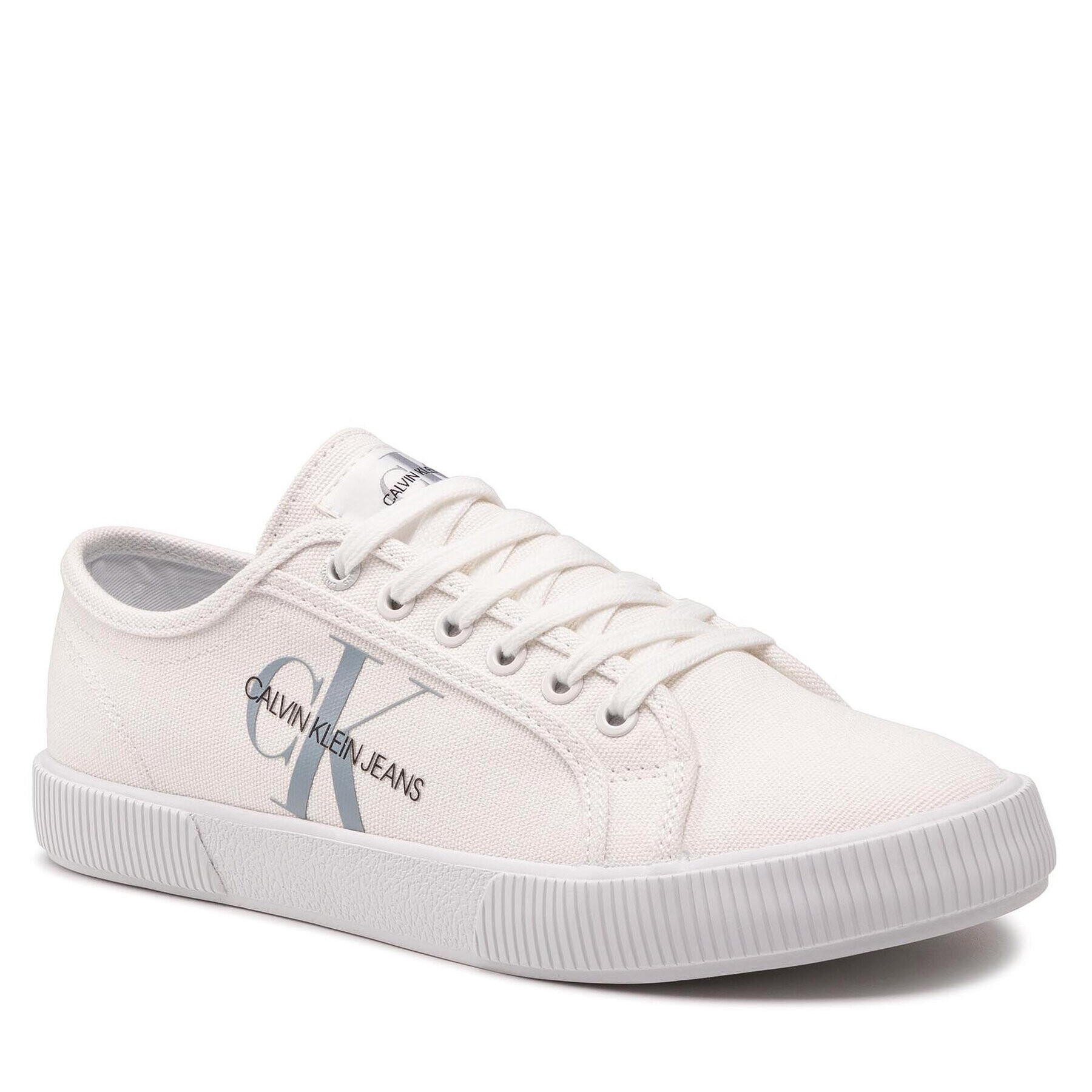 Calvin Klein Jeans Teniși Vulcanized Sneaker Laceup Co YM0YM00254 Alb - Pled.ro