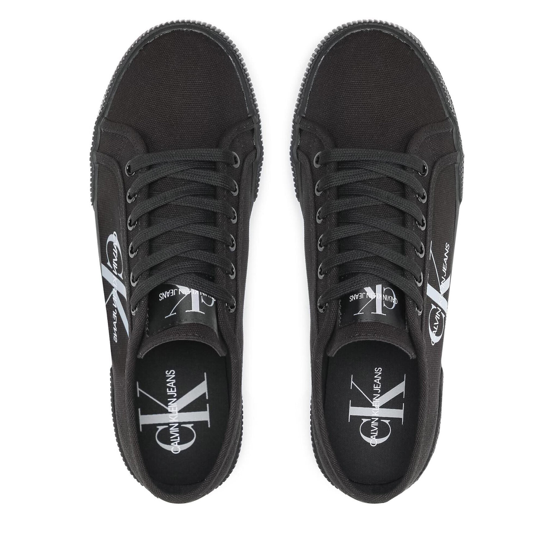 Calvin Klein Jeans Teniși Vulcanized Sneaker Laceup Co YM0YM00254 Negru - Pled.ro