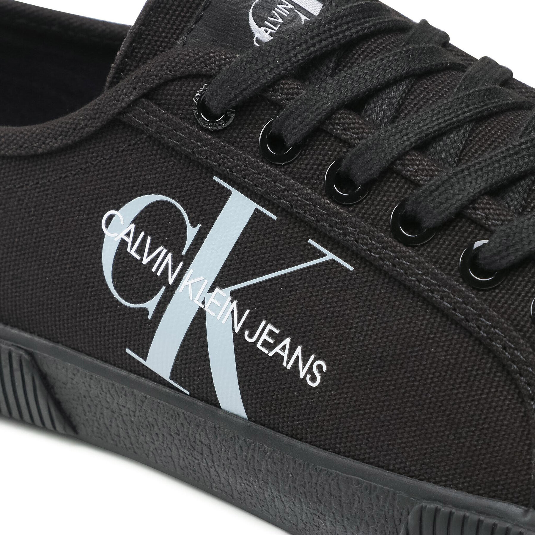 Calvin Klein Jeans Teniși Vulcanized Sneaker Laceup Co YM0YM00254 Negru - Pled.ro