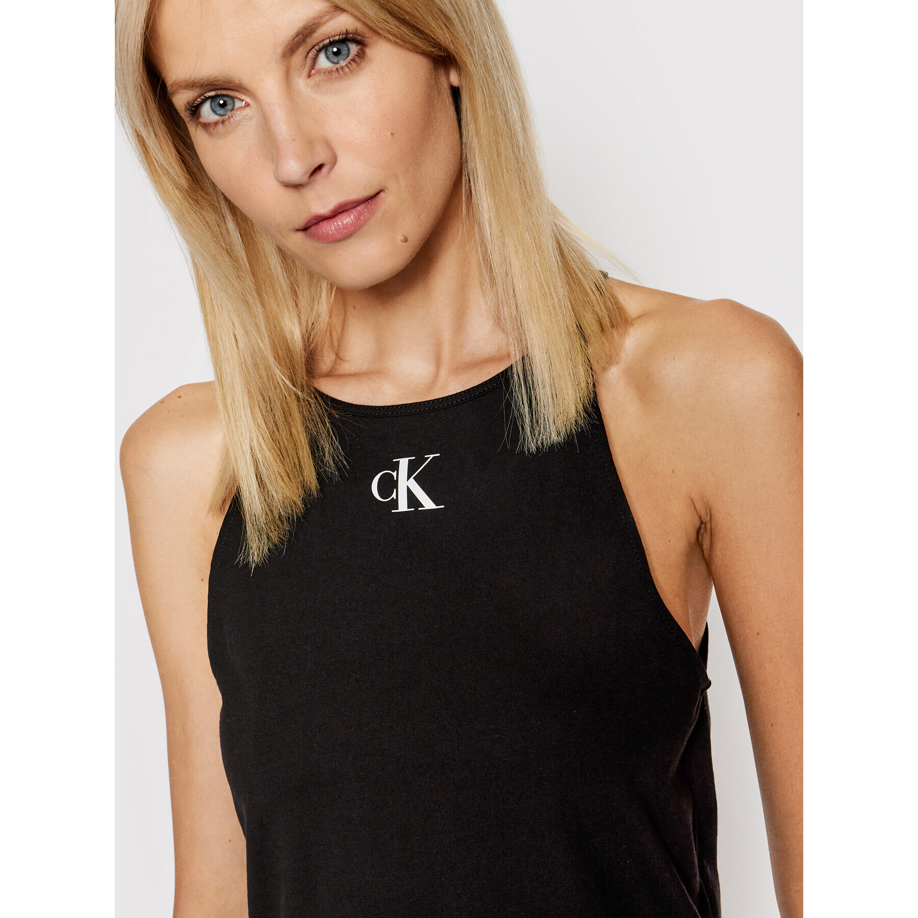 Calvin Klein Jeans Top J20J215633 Negru Slim Fit - Pled.ro