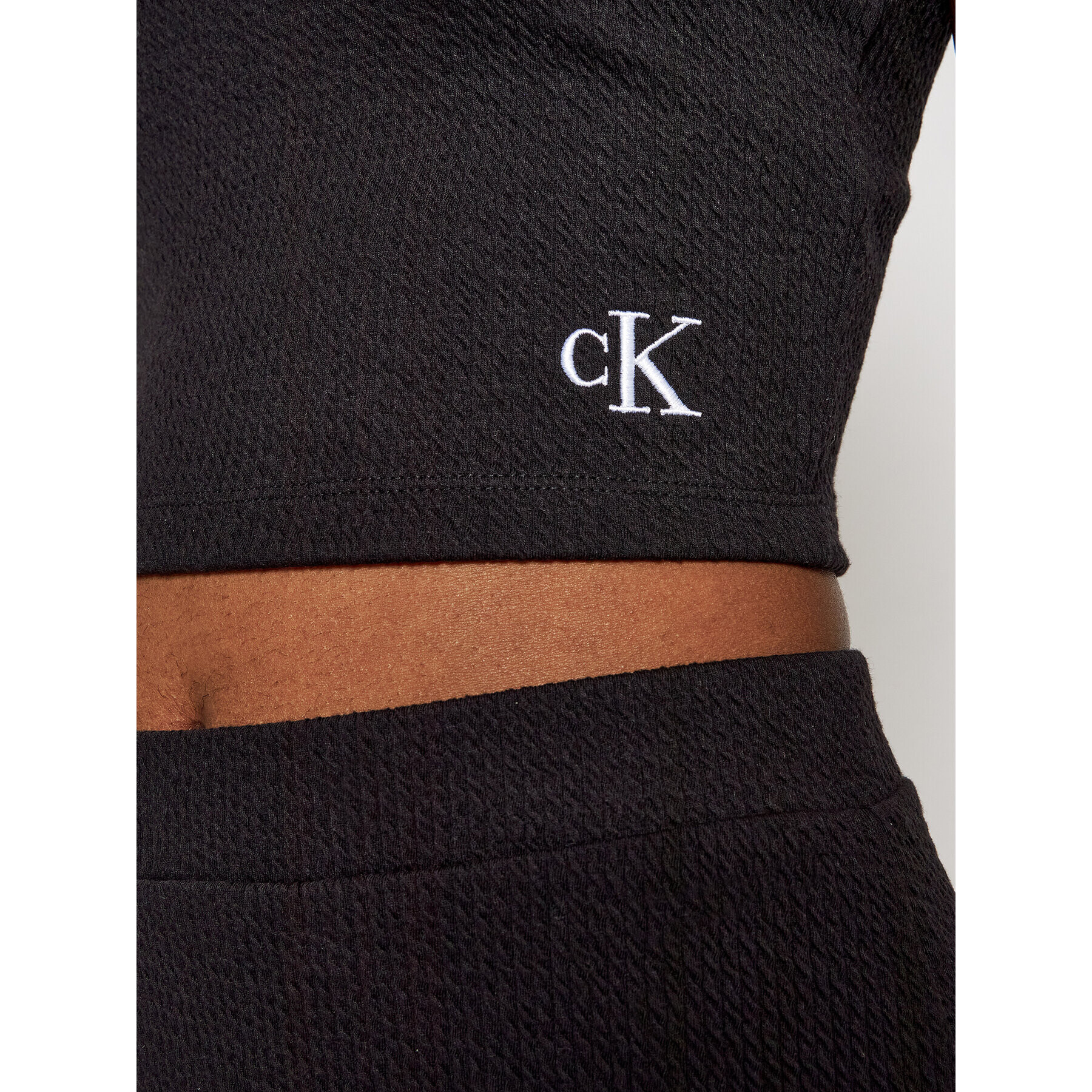 Calvin Klein Jeans Top J20J215703 Negru Slim Fit - Pled.ro