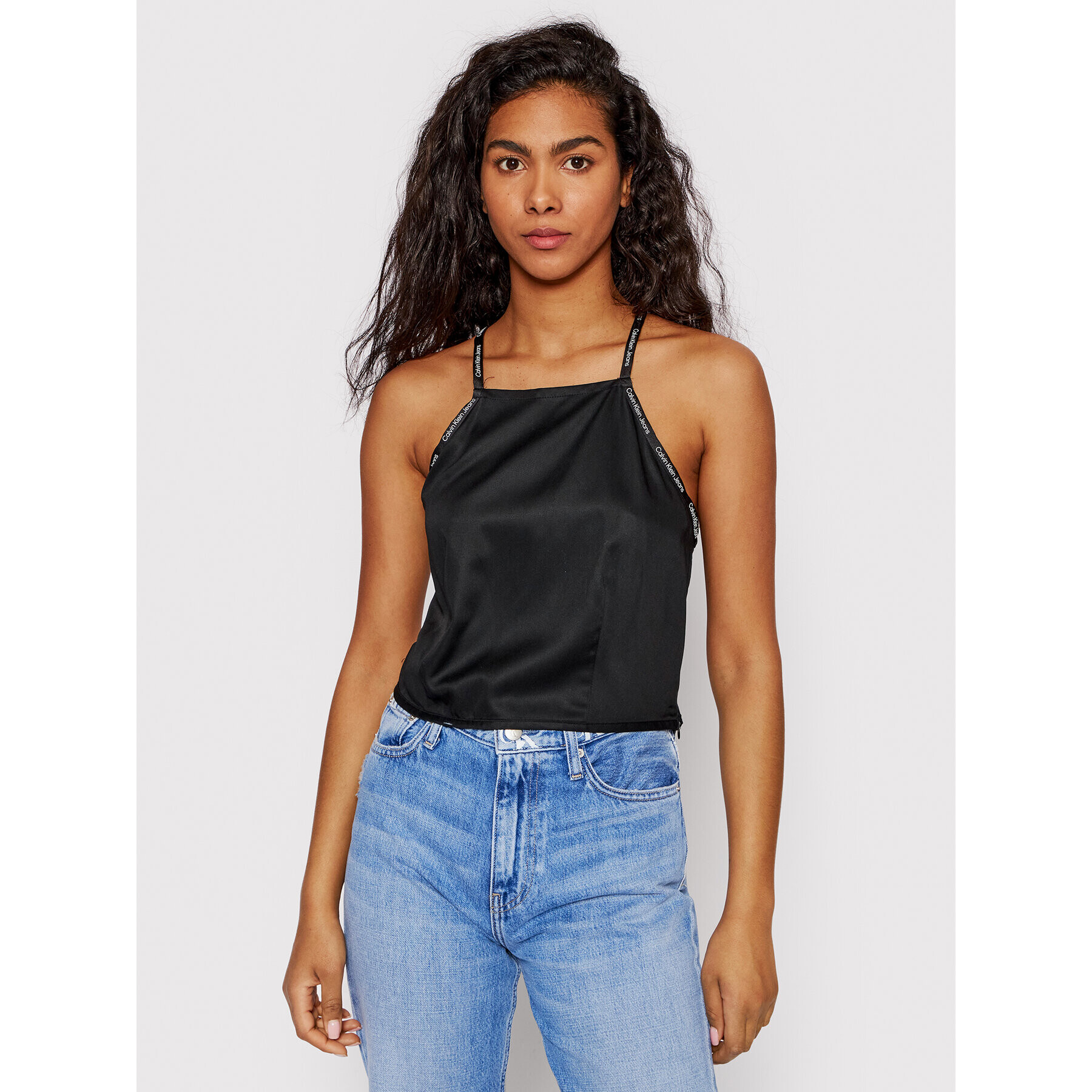 Calvin Klein Jeans Top J20J218183 Negru Regular Fit - Pled.ro