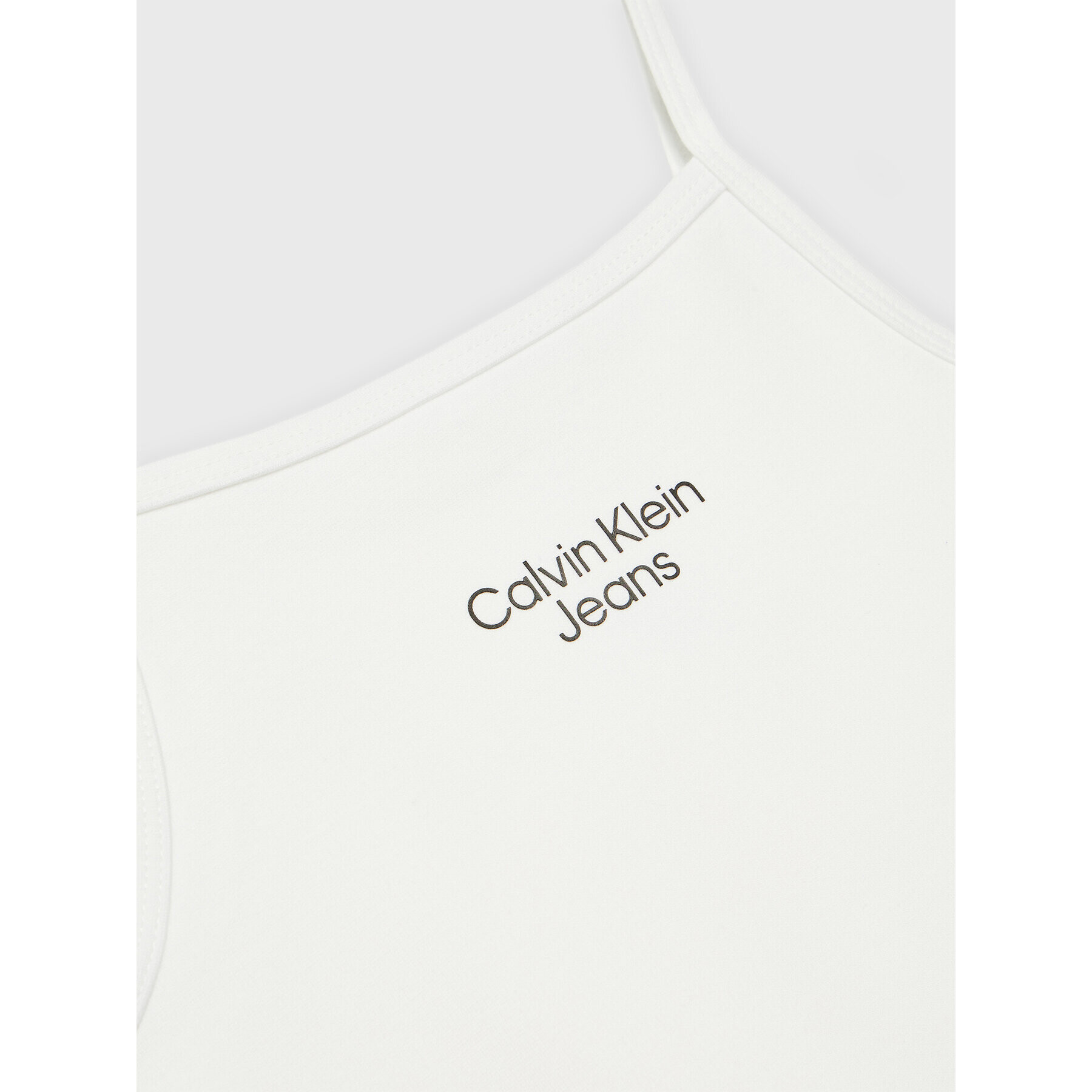 Calvin Klein Jeans Top Stacked Logo IG0IG01467 Alb Slim Fit - Pled.ro