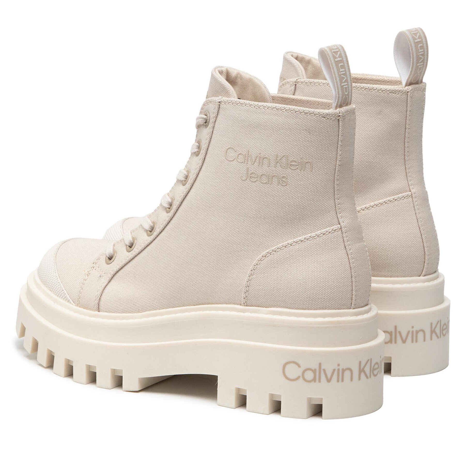 Calvin Klein Jeans Trappers Canvas Laceup Boot YW0YW00582 Bej - Pled.ro