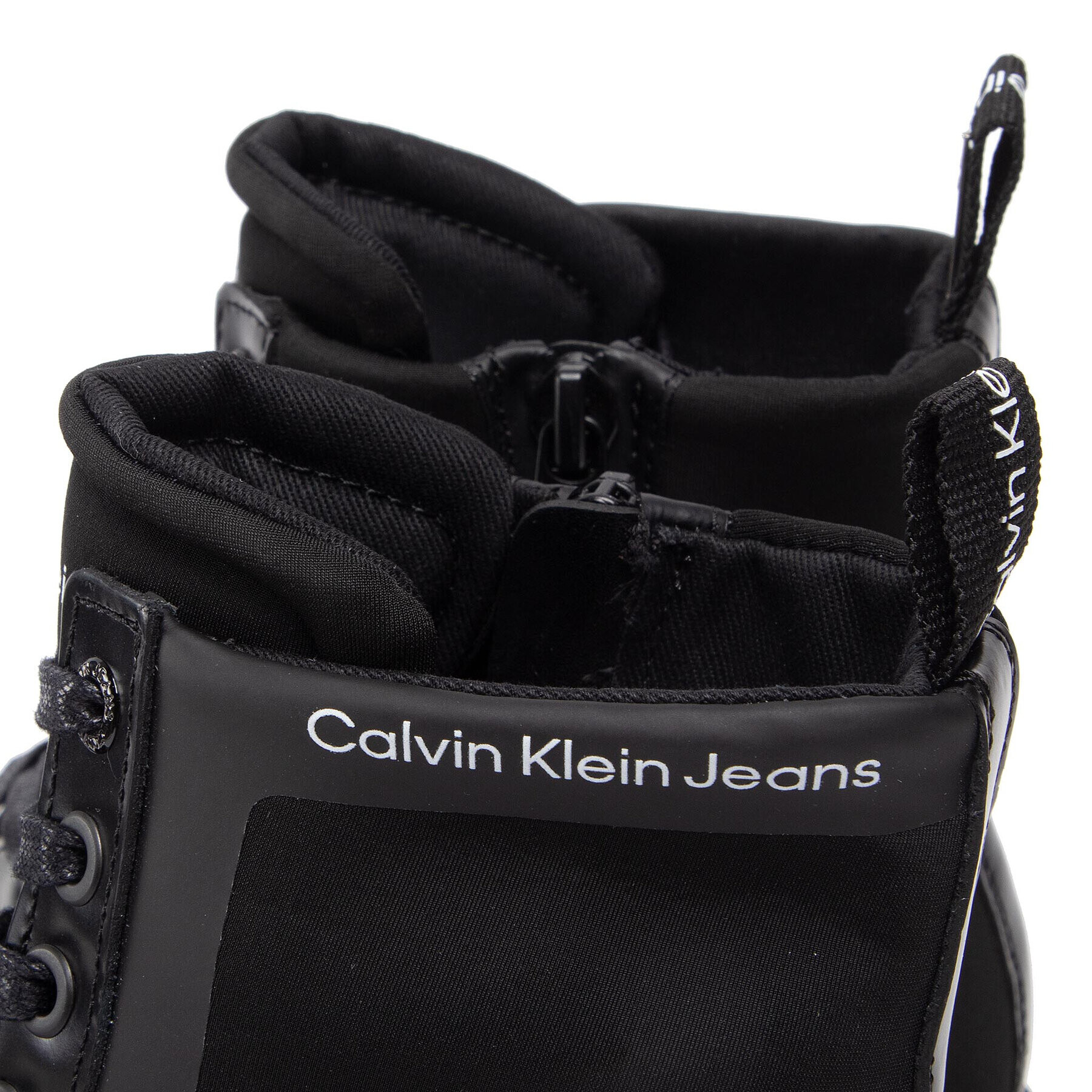 Calvin Klein Jeans Trappers Military Boot Mix Material YW0YW00673 Negru - Pled.ro