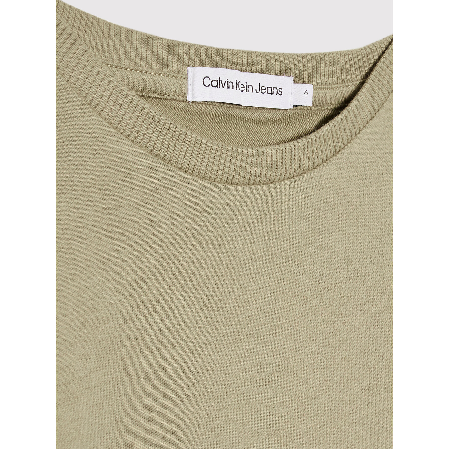 Calvin Klein Jeans Tricou Badge Rib IB0IB01113 Verde Regular Fit - Pled.ro