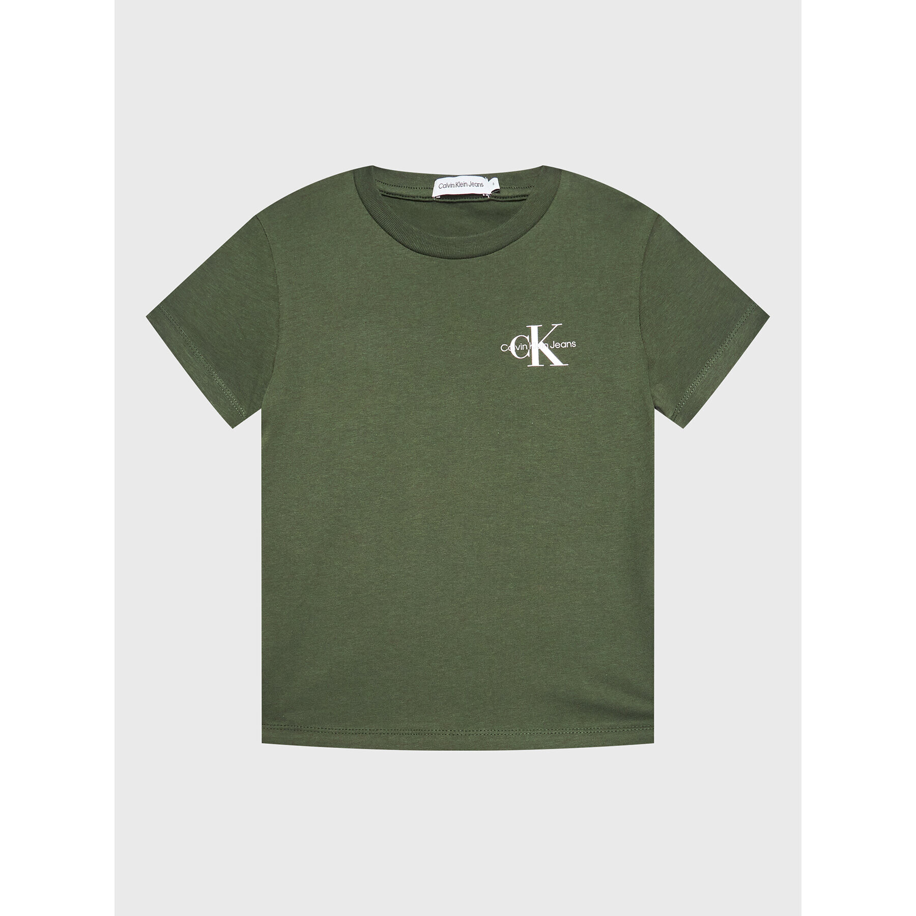 Calvin Klein Jeans Tricou Chest Monogram IB0IB01231 Verde Regular Fit - Pled.ro