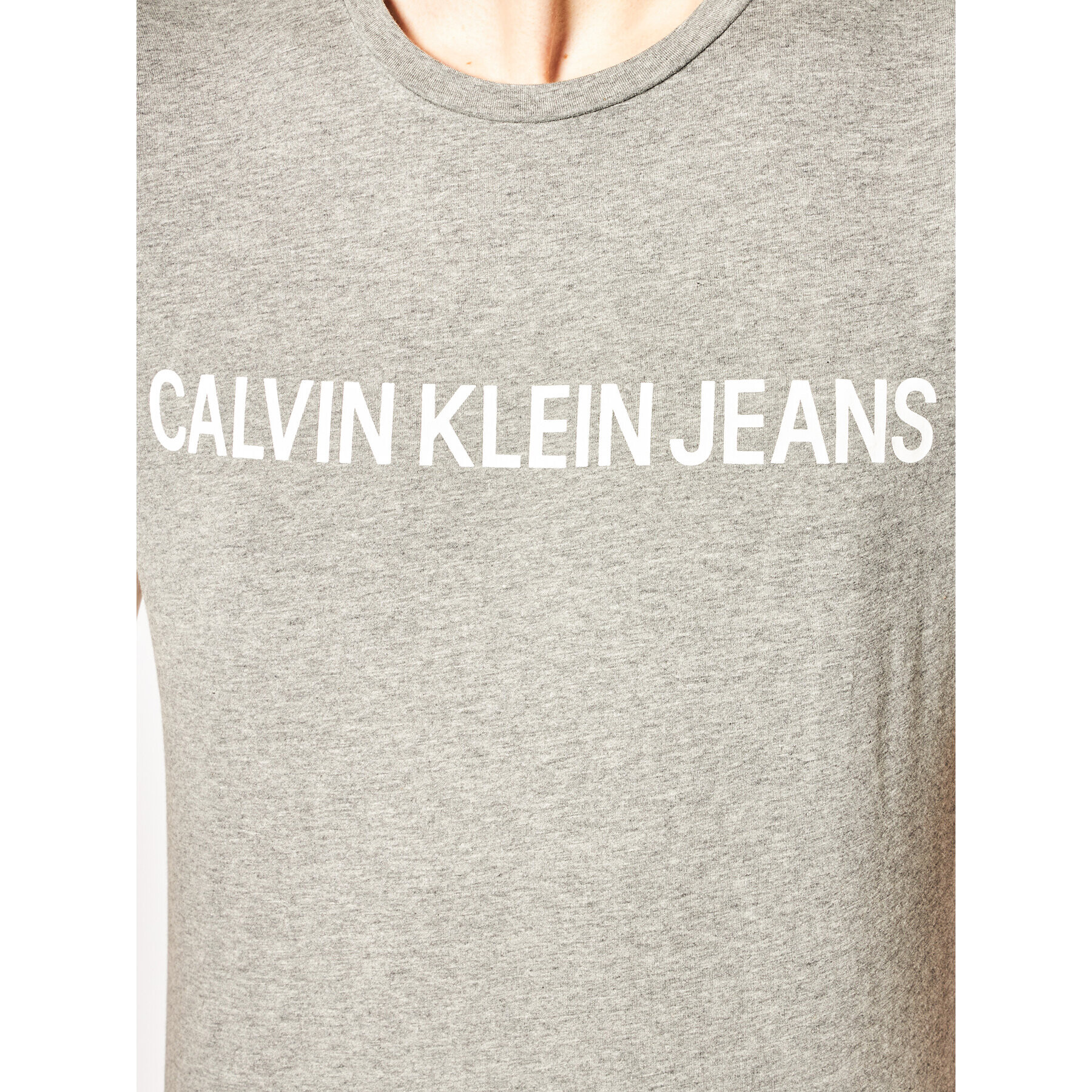 Calvin Klein Jeans Tricou Core Institutional Logo J30J307855 Gri Regular Fit - Pled.ro