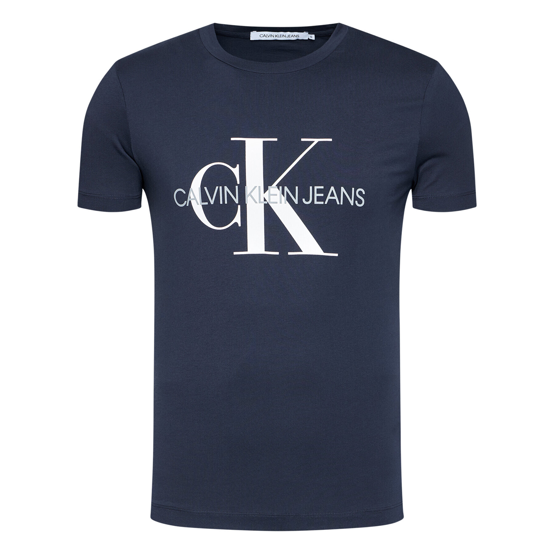 Calvin Klein Jeans Tricou Iconic Monogram J30J314314 Bleumarin Slim Fit - Pled.ro