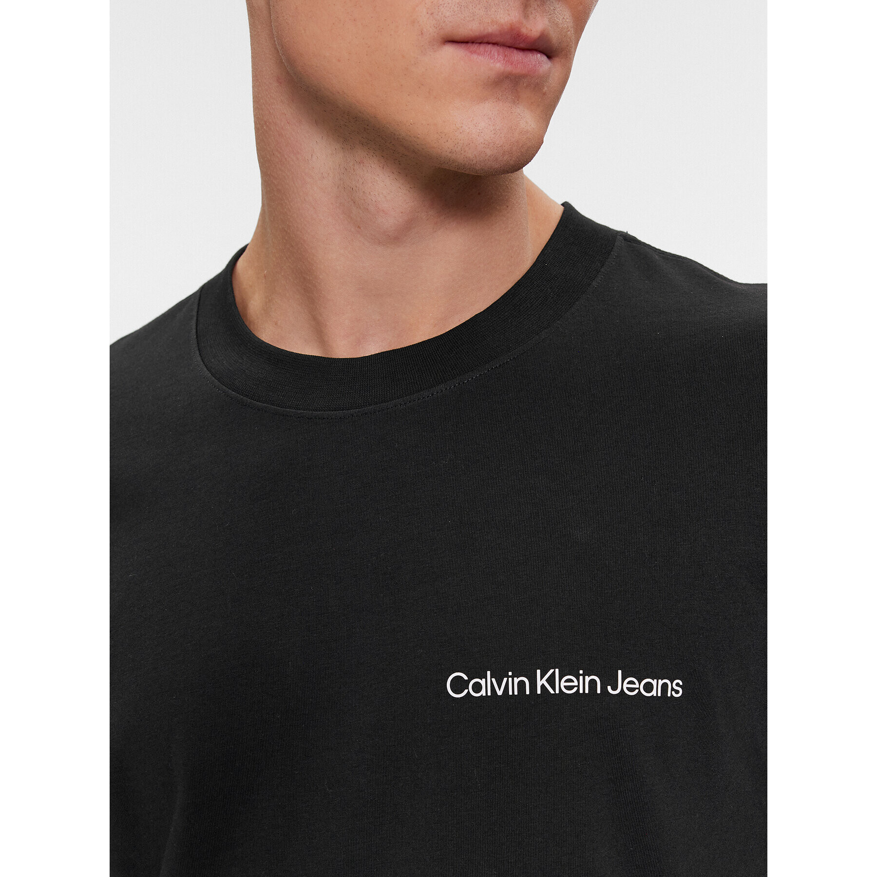 Calvin Klein Jeans Tricou Institutional J30J324671 Negru Regular Fit - Pled.ro