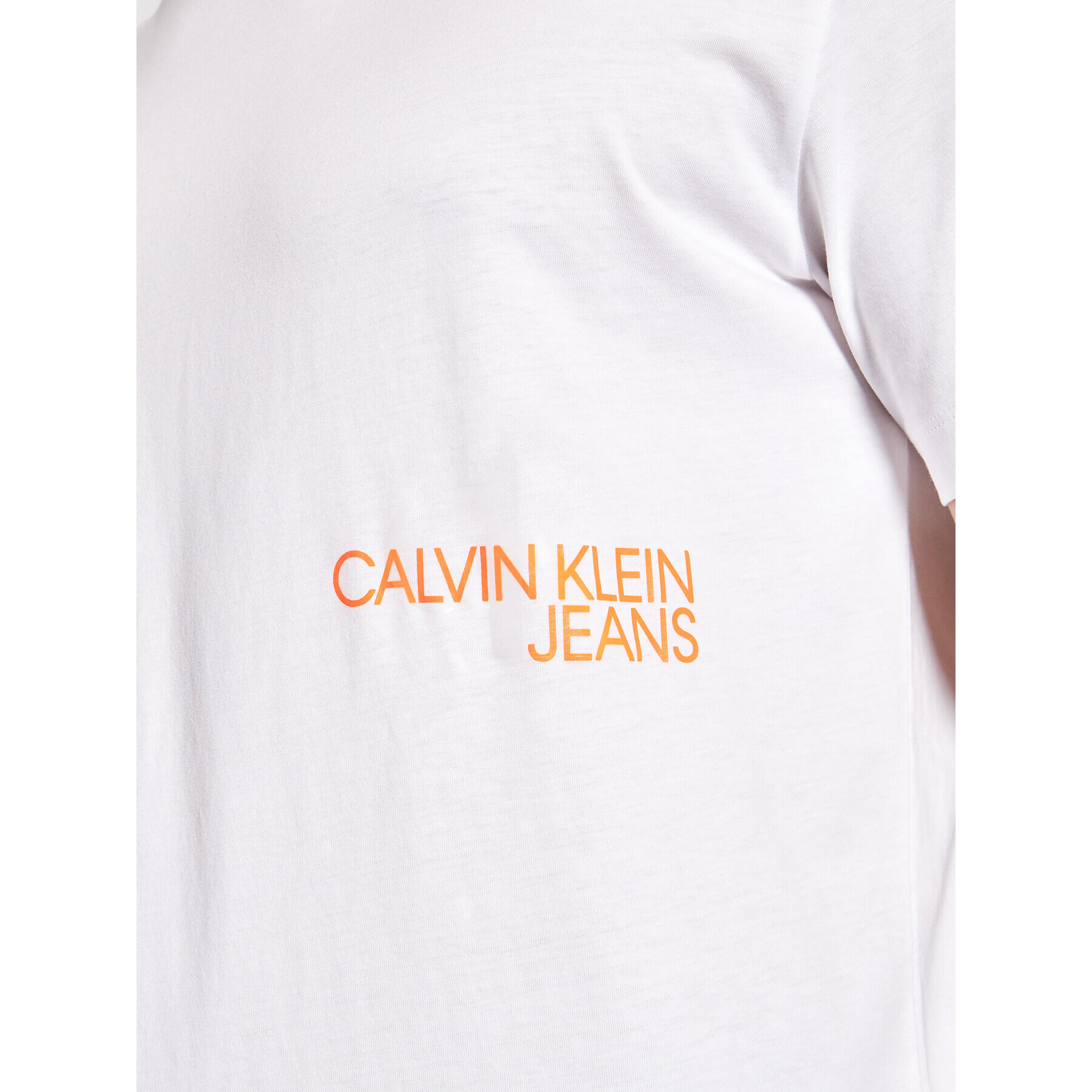 Calvin Klein Jeans Tricou J30J317507 Alb Regular Fit - Pled.ro