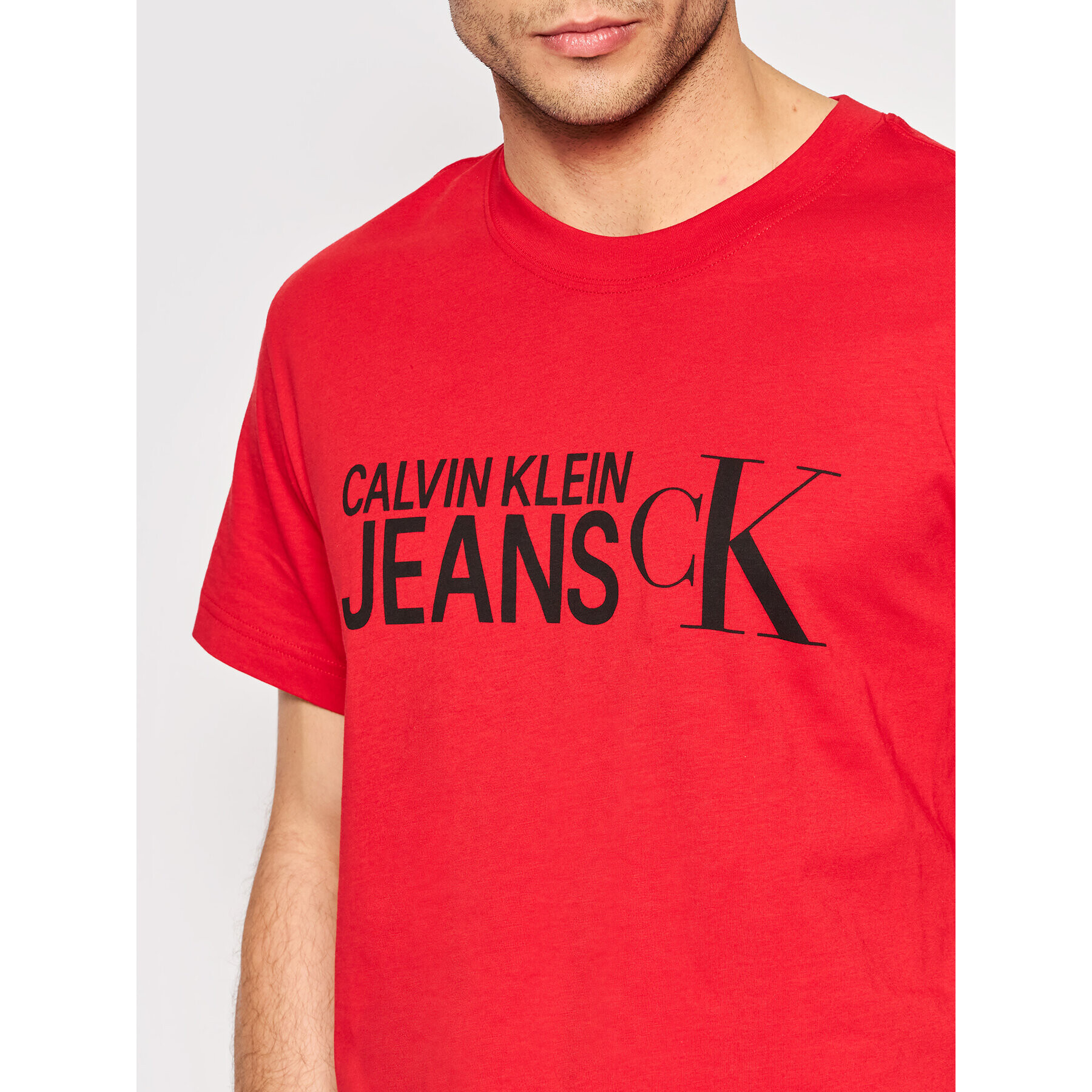 Calvin Klein Jeans Tricou J30J318731 Roșu Regular Fit - Pled.ro