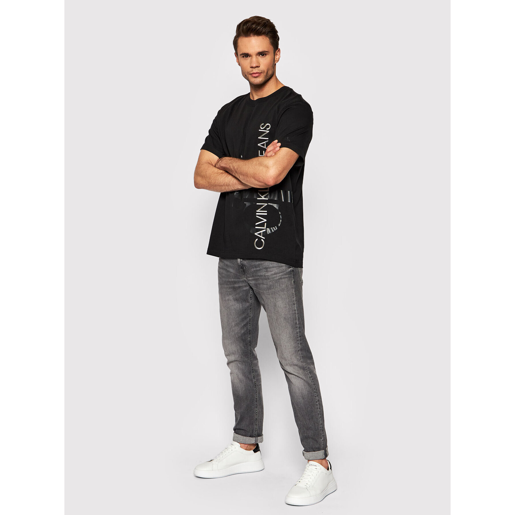 Calvin Klein Jeans Tricou J30J318736 Negru Relaxed Fit - Pled.ro