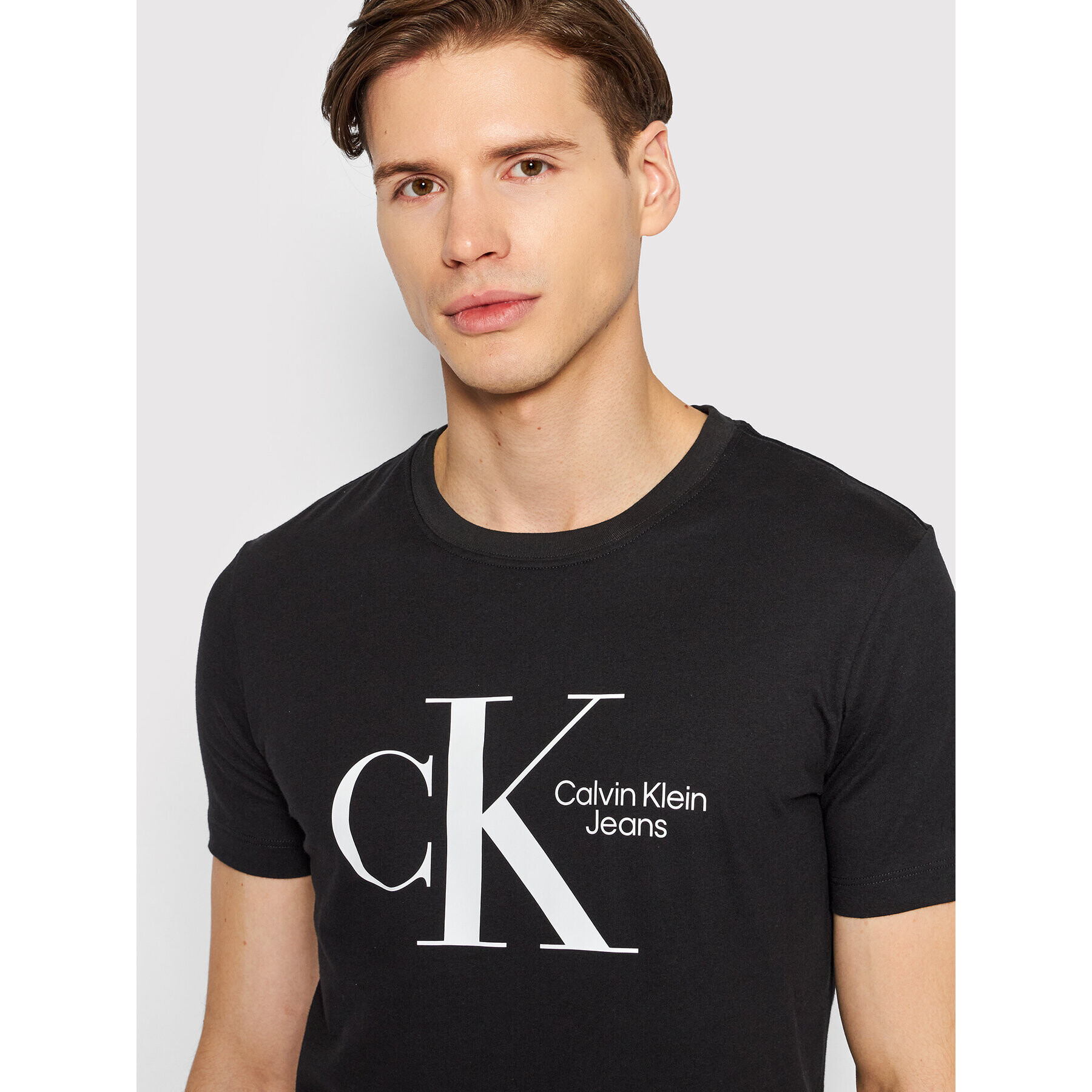 Calvin Klein Jeans Tricou J30J320189 Negru Regular Fit - Pled.ro