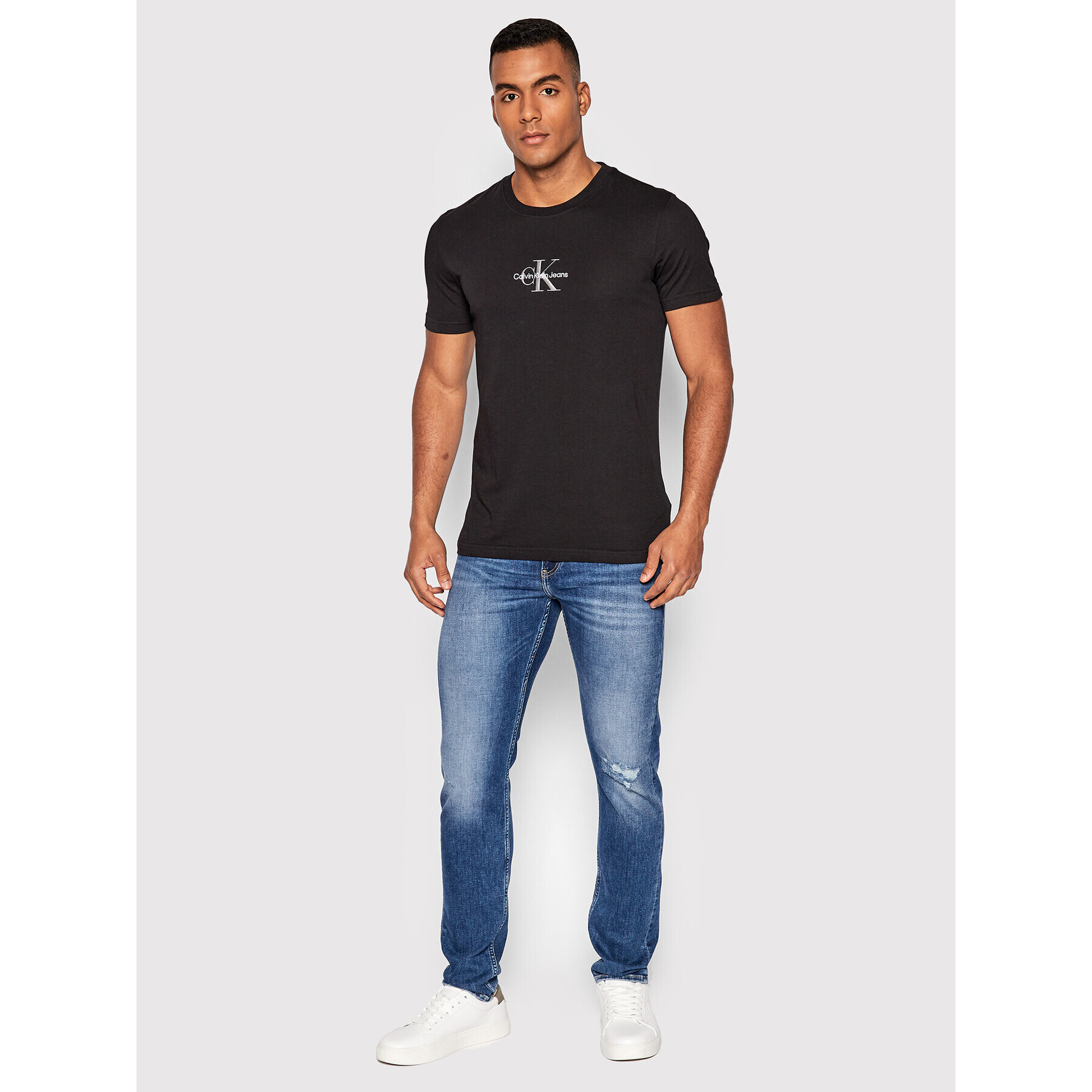 Calvin Klein Jeans Tricou J30J320855 Negru Regular Fit - Pled.ro