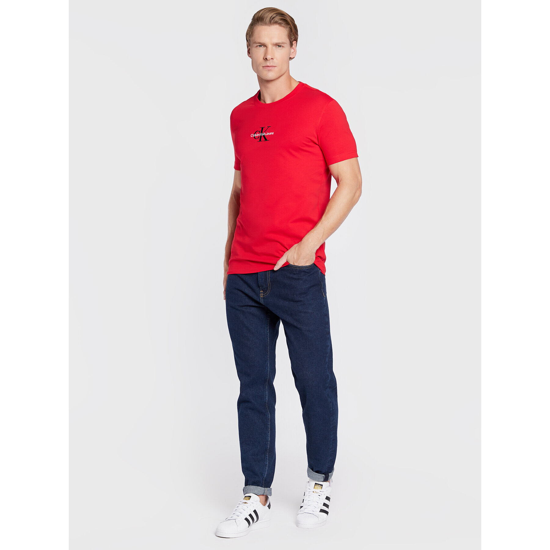 Calvin Klein Jeans Tricou J30J320855 Roșu Regular Fit - Pled.ro