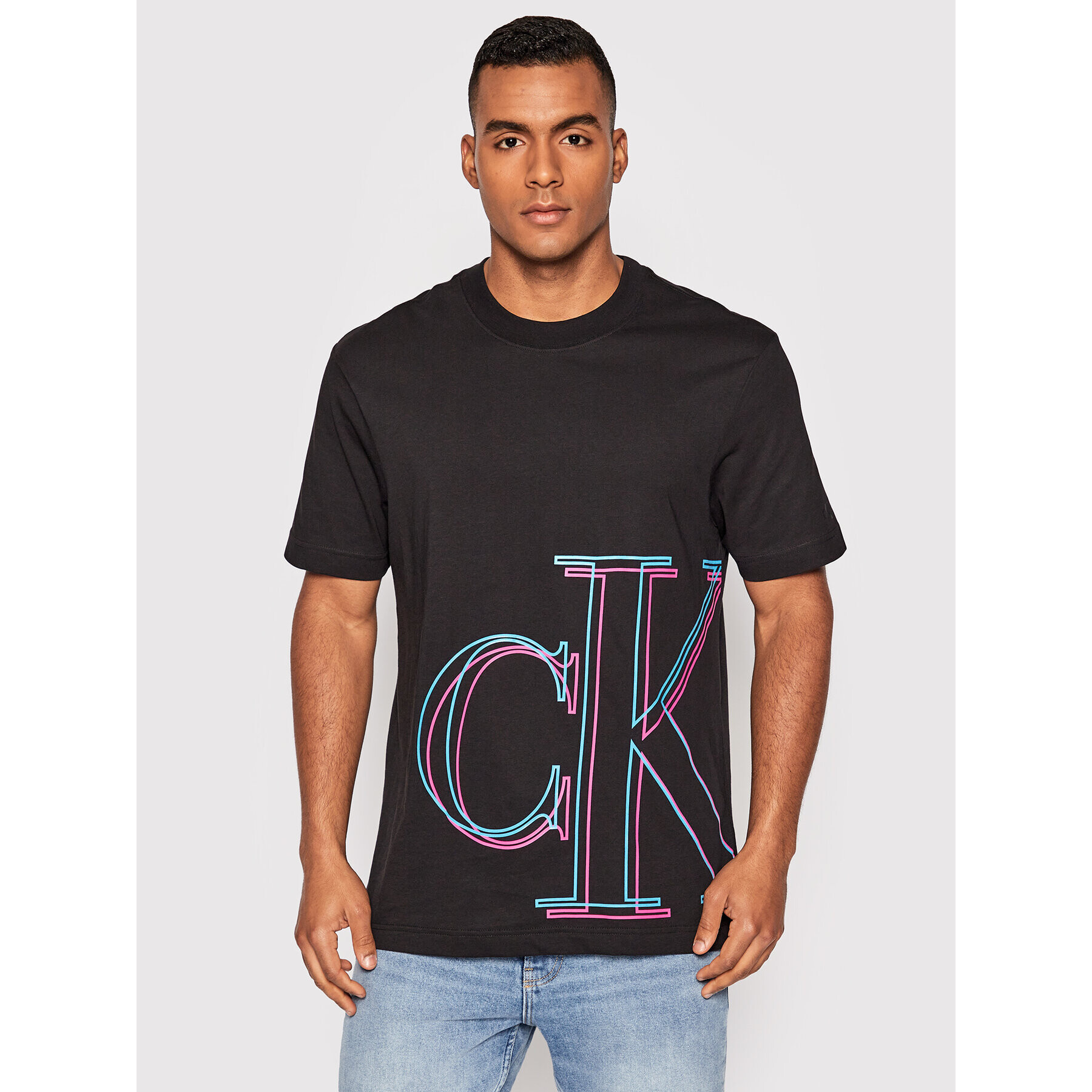 Calvin Klein Jeans Tricou J30J320883 Negru Relaxed Fit - Pled.ro