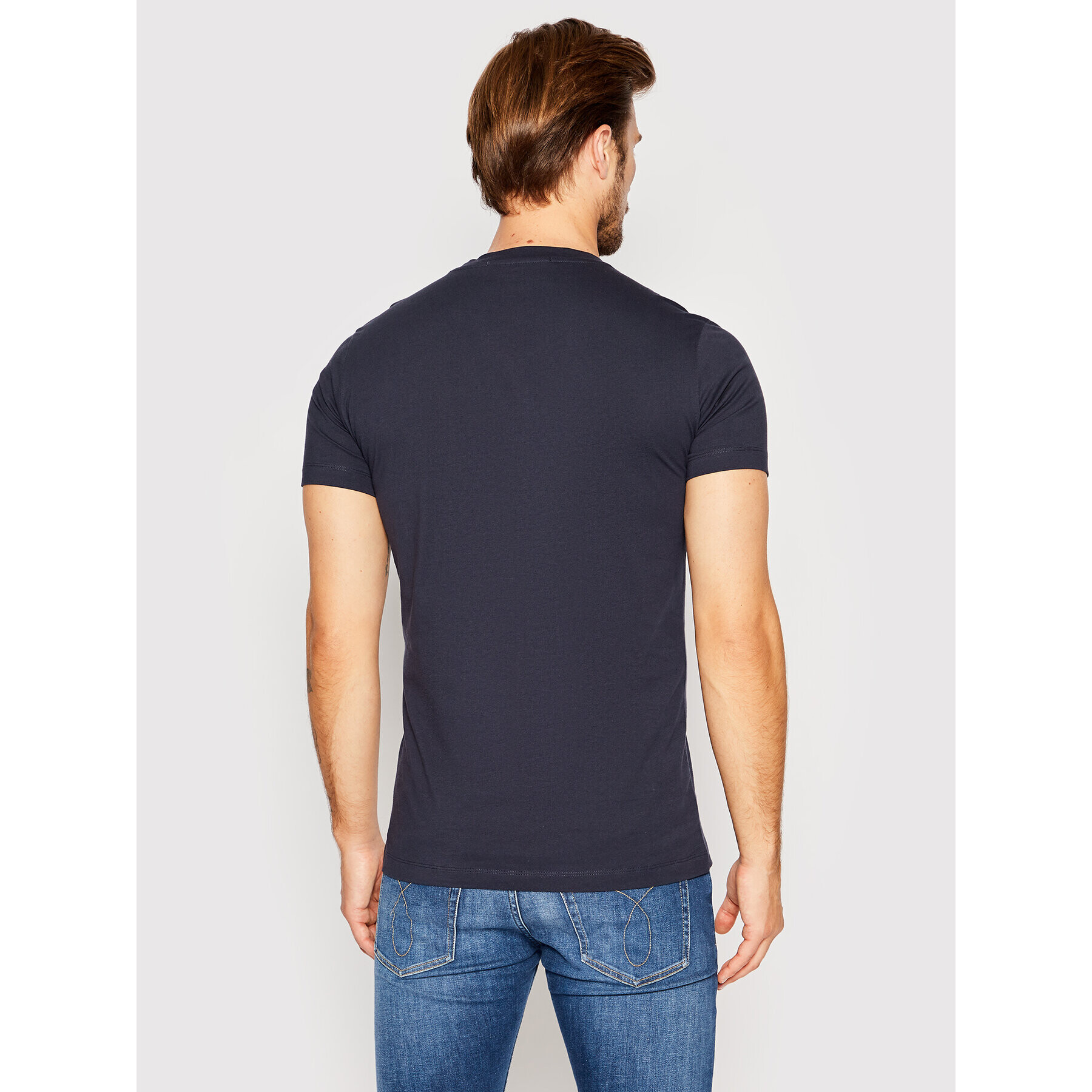 Calvin Klein Jeans Tricou J30J320935 Bleumarin Slim Fit - Pled.ro